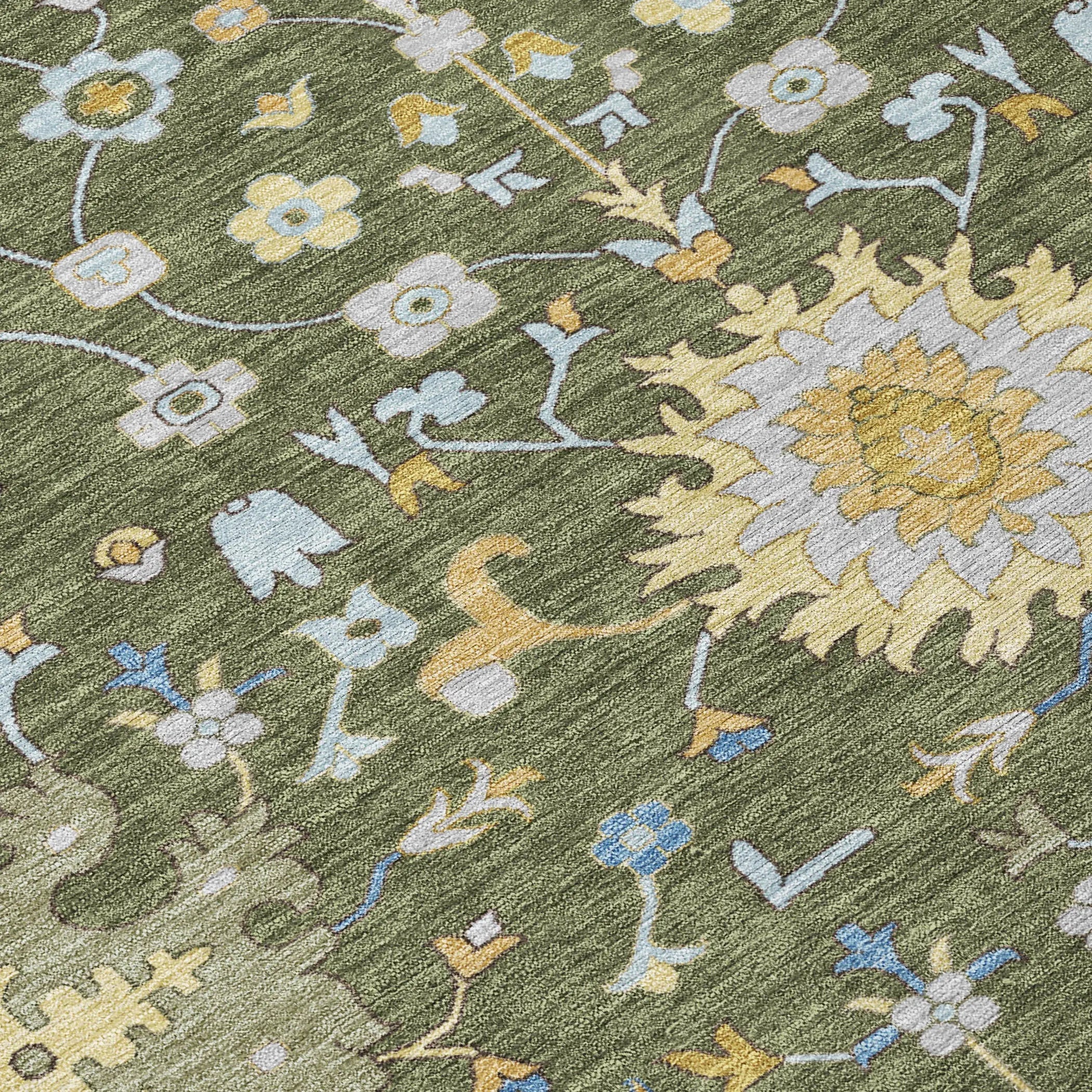 3' X 5' Olive Green And Green Faux Bois Washable Indoor Outdoor Area Rug Homeroots Outdoor