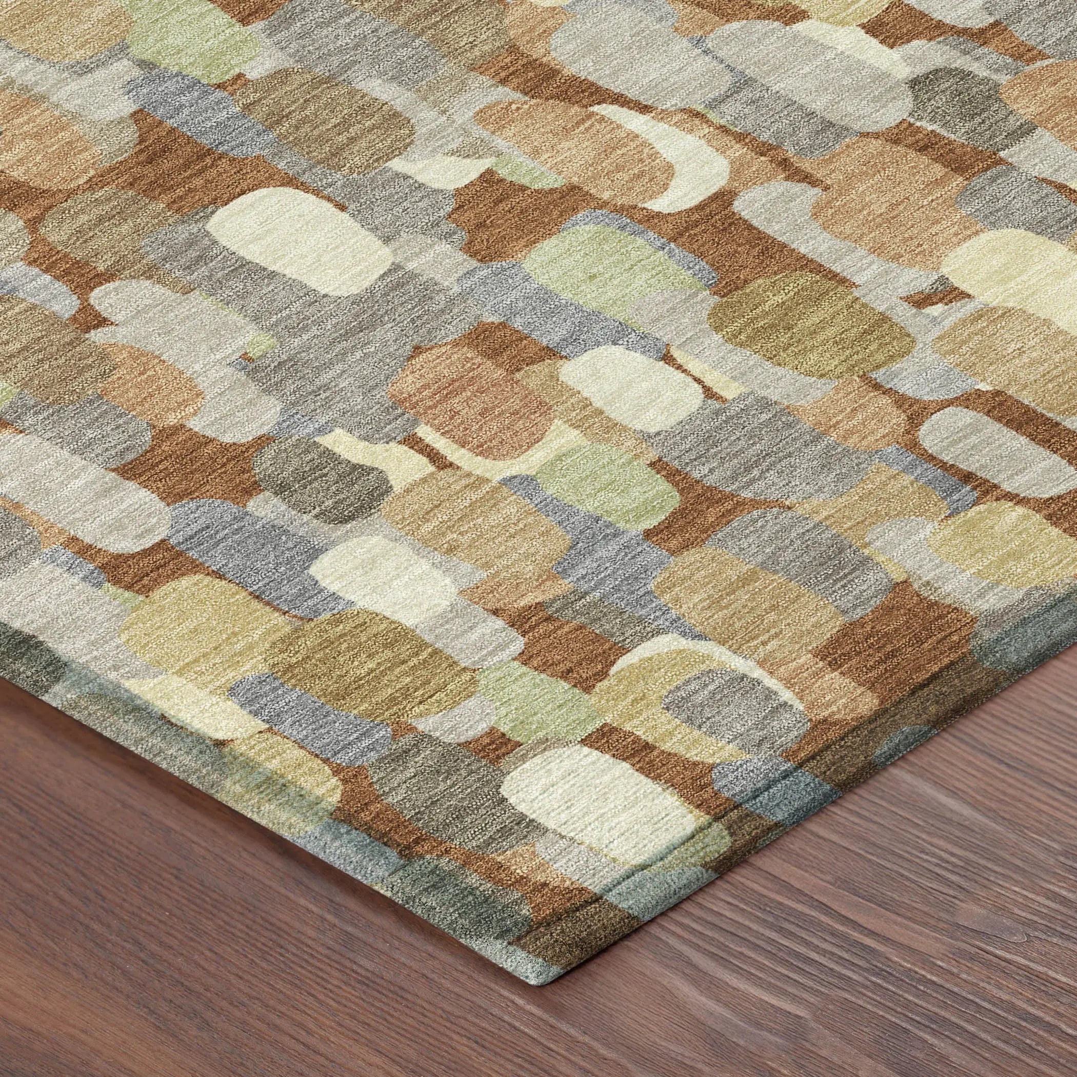 3' X 5' Orange And Beige Abstract Washable Indoor Outdoor Area Rug Homeroots Outdoor