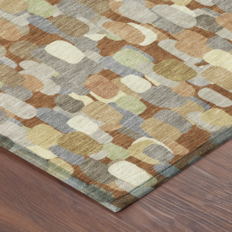 3' X 5' Orange And Beige Abstract Washable Indoor Outdoor Area Rug Homeroots Outdoor