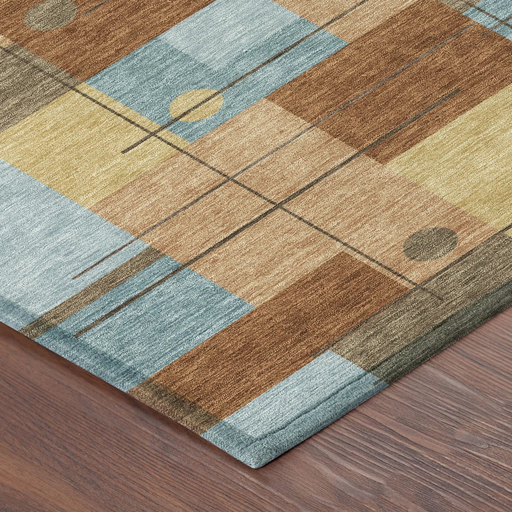3' X 5' Orange And Beige Geometric Washable Indoor Outdoor Area Rug Homeroots Outdoor