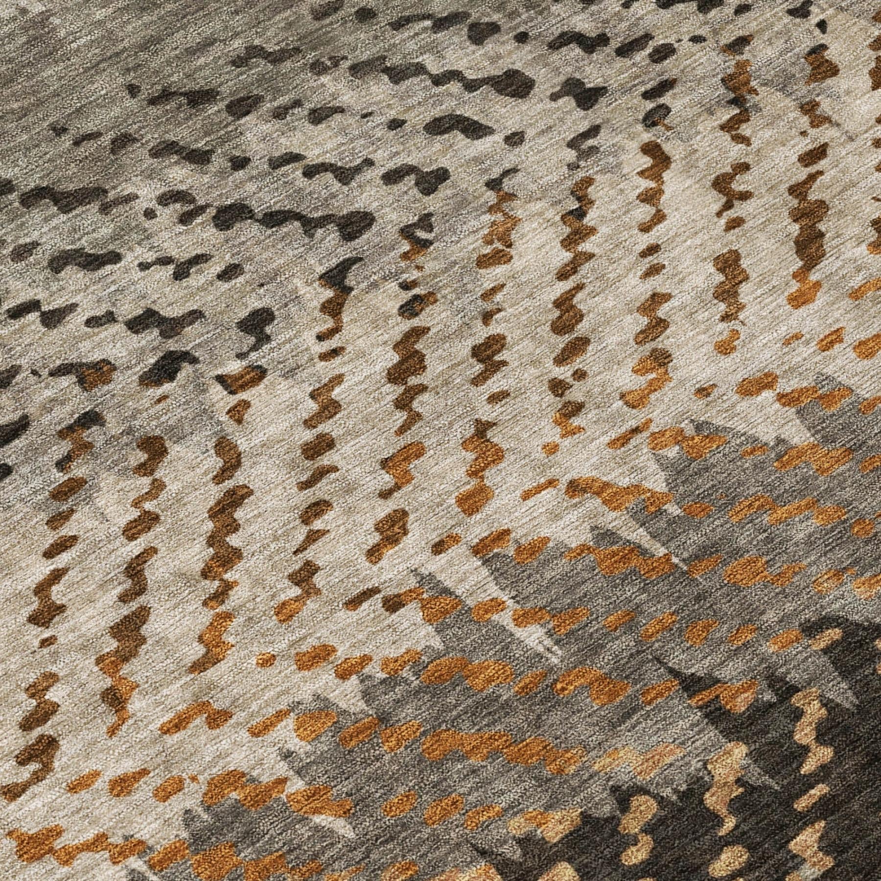 3' X 5' Orange And Beige Striped Washable Indoor Outdoor Area Rug Homeroots Outdoor