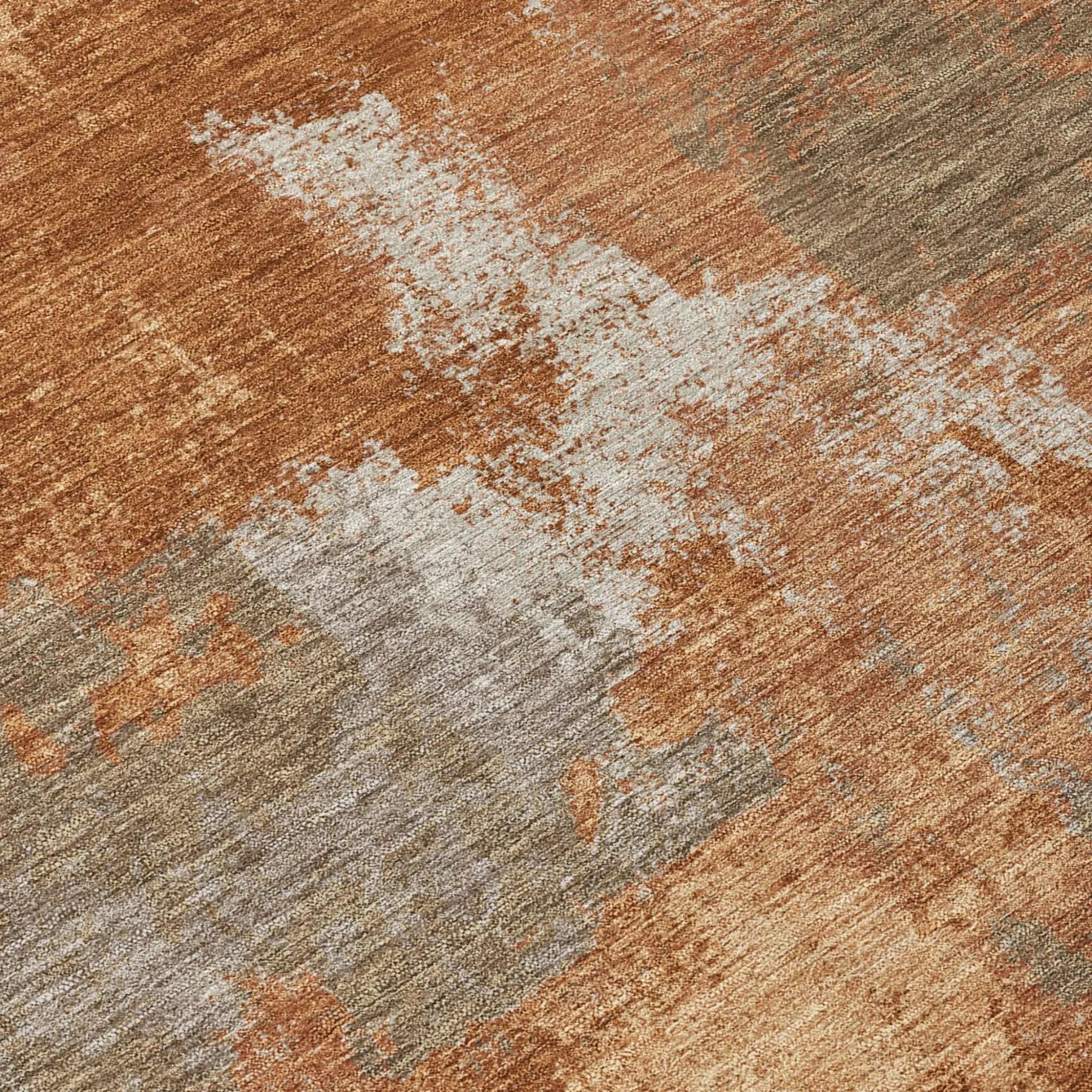 3' X 5' Orange And Brown Abstract Washable Indoor Outdoor Area Rug Homeroots Outdoor