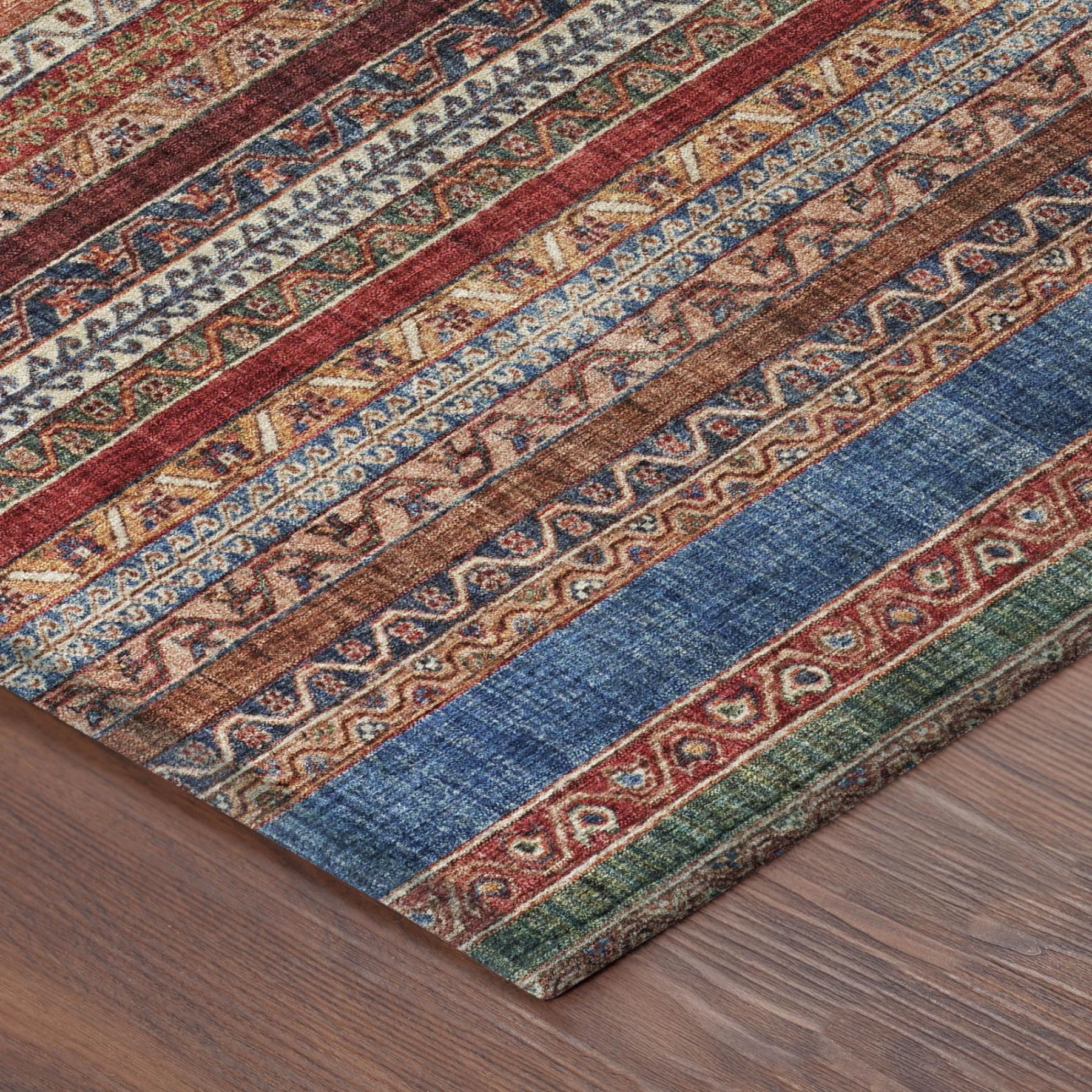 3' X 5' Orange And Burgundy Striped Washable Indoor Outdoor Area Rug Homeroots Outdoor