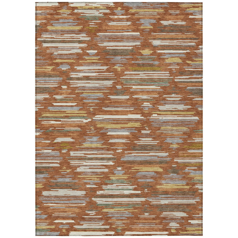 3' X 5' Orange And Charcoal Southwestern Washable Indoor Outdoor Area Rug Homeroots Outdoor