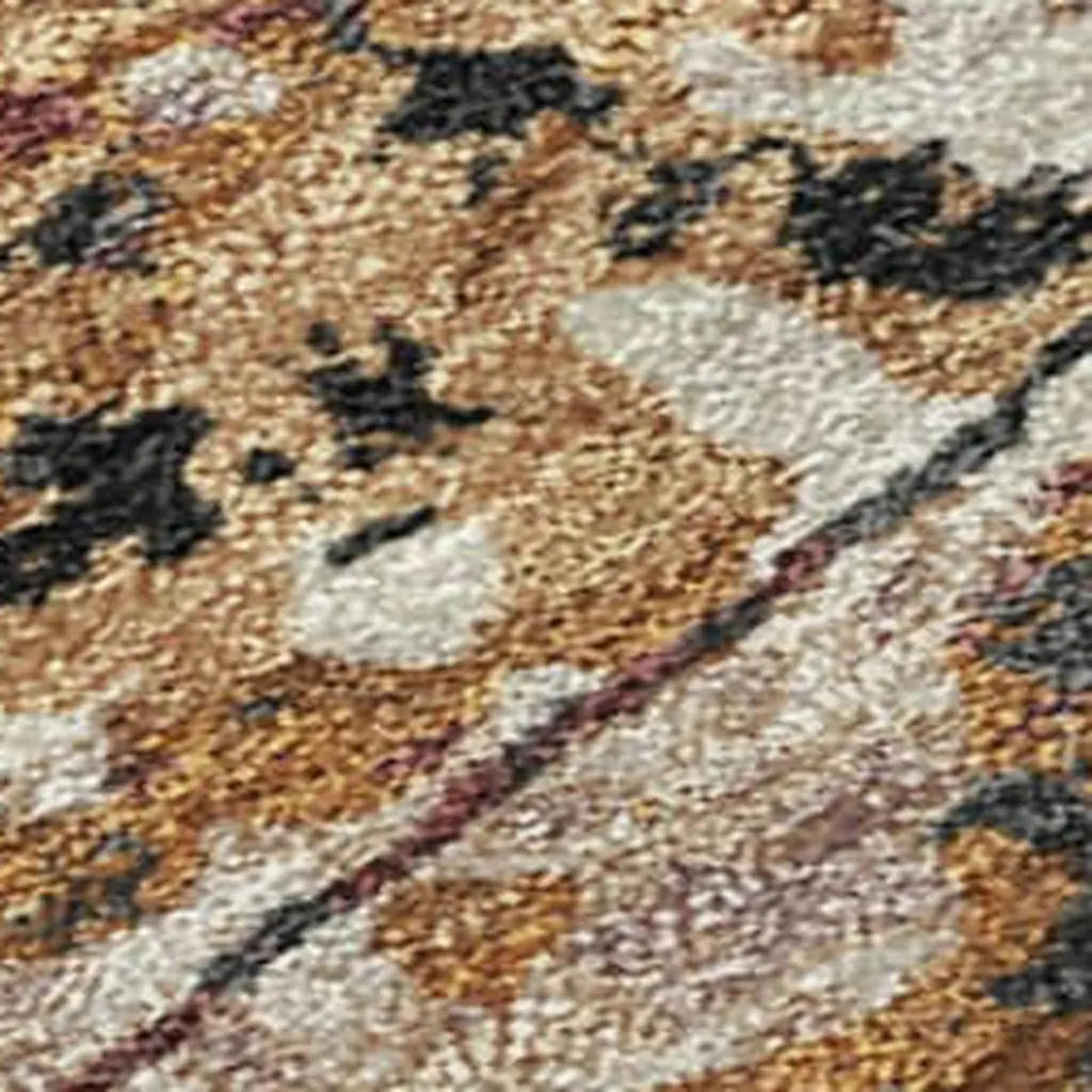 3' X 5' Orange And Copper Abstract Washable Indoor Outdoor Area Rug Homeroots Outdoor