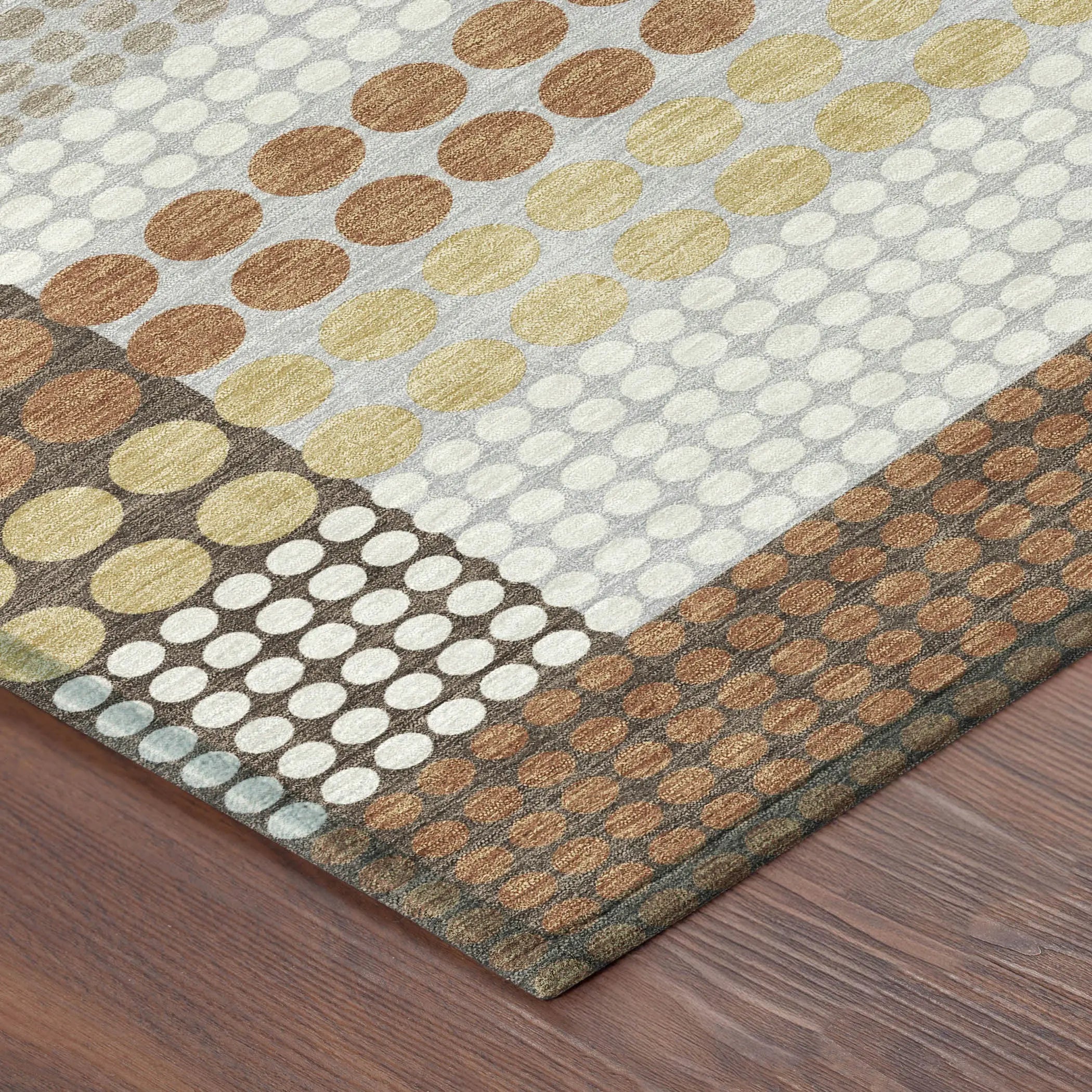 3' X 5' Orange And Copper Geometric Washable Indoor Outdoor Area Rug Homeroots Outdoor
