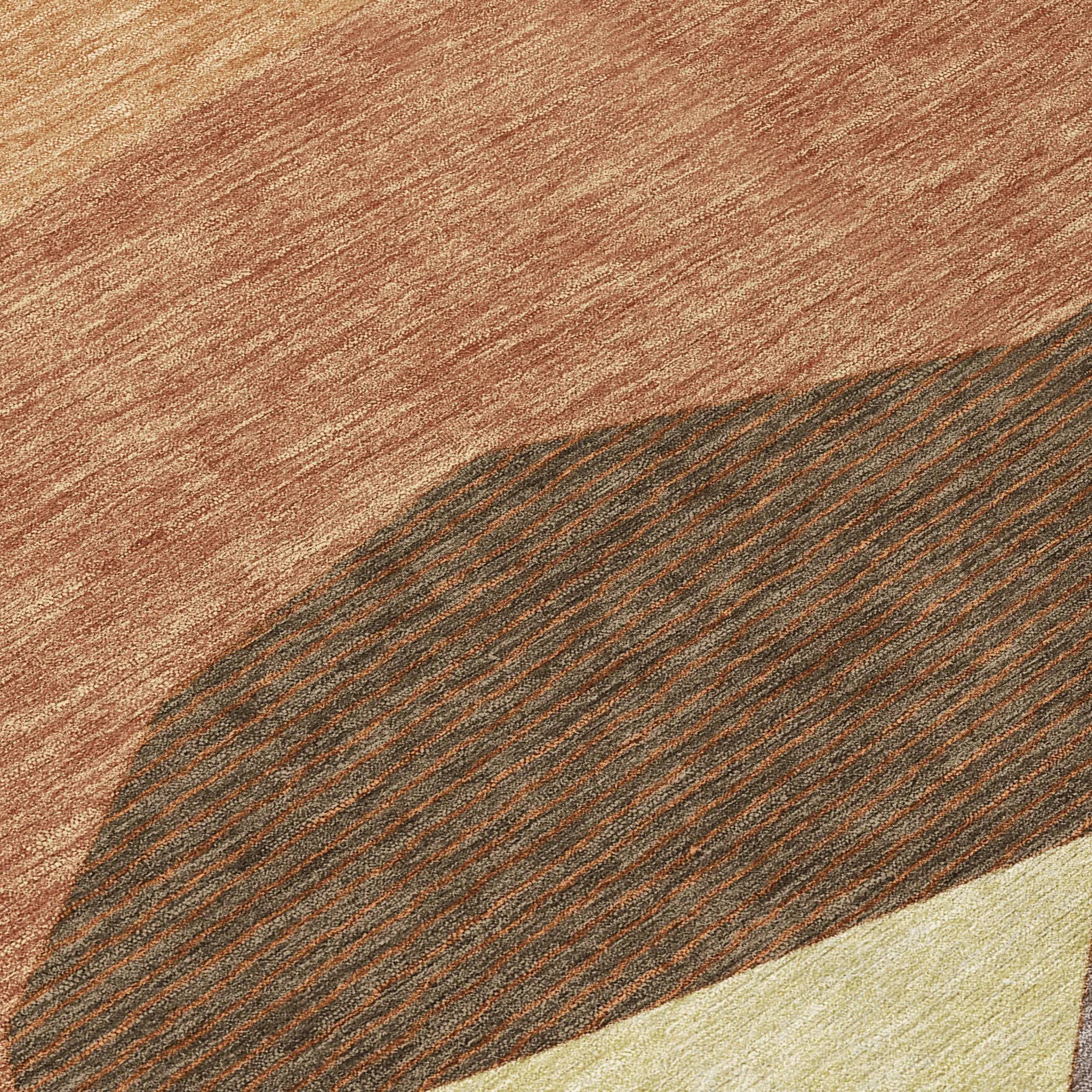 3' X 5' Orange And Copper Geometric Washable Indoor Outdoor Area Rug Homeroots Outdoor