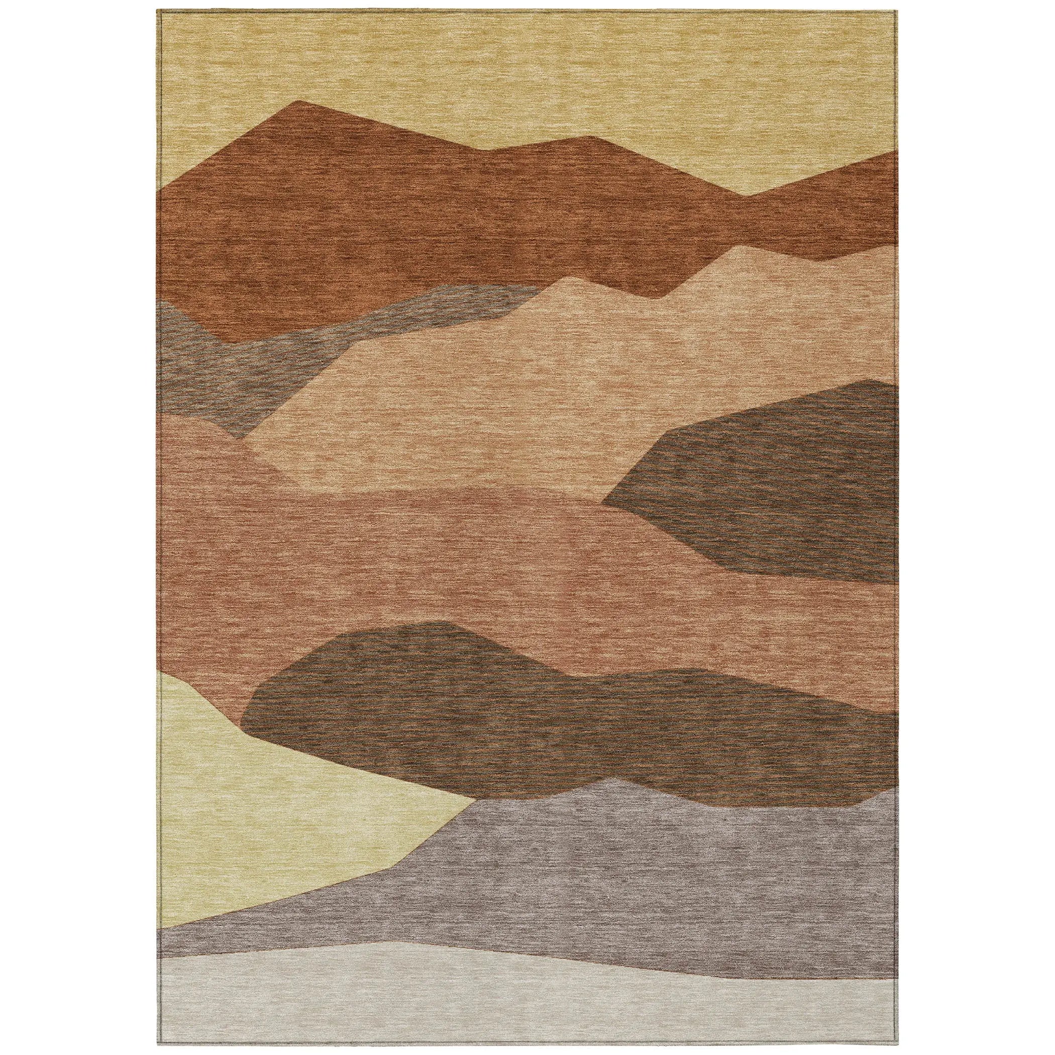 3' X 5' Orange And Copper Geometric Washable Indoor Outdoor Area Rug Homeroots Outdoor