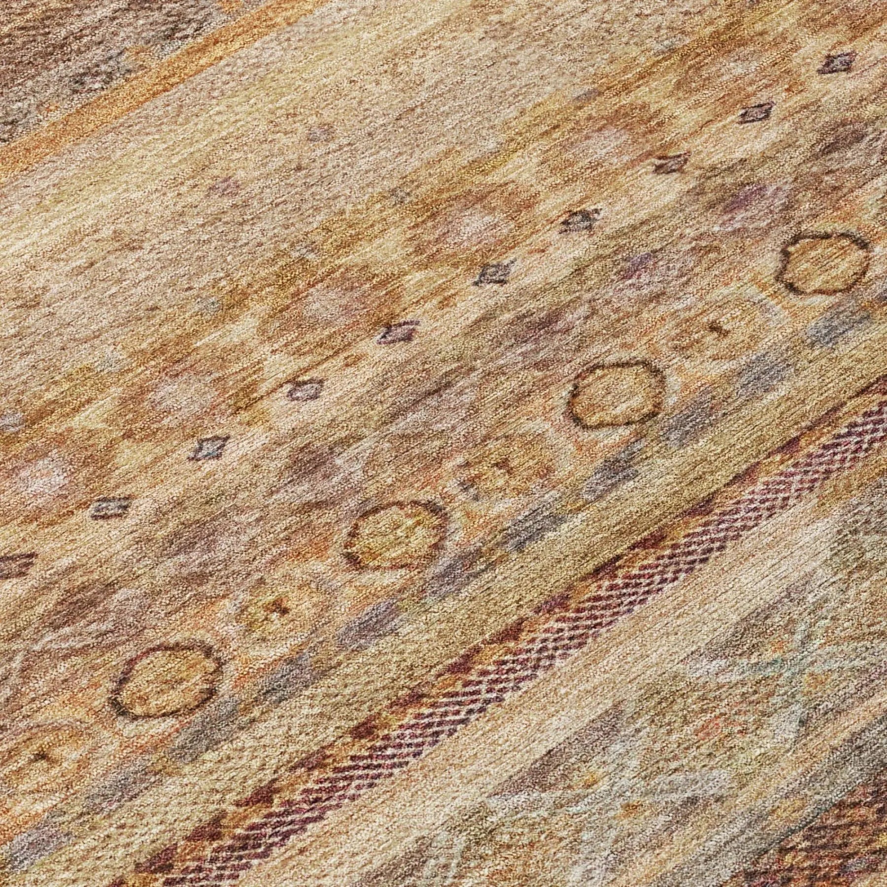 3' X 5' Orange And Copper Striped Washable Indoor Outdoor Area Rug Homeroots Outdoor