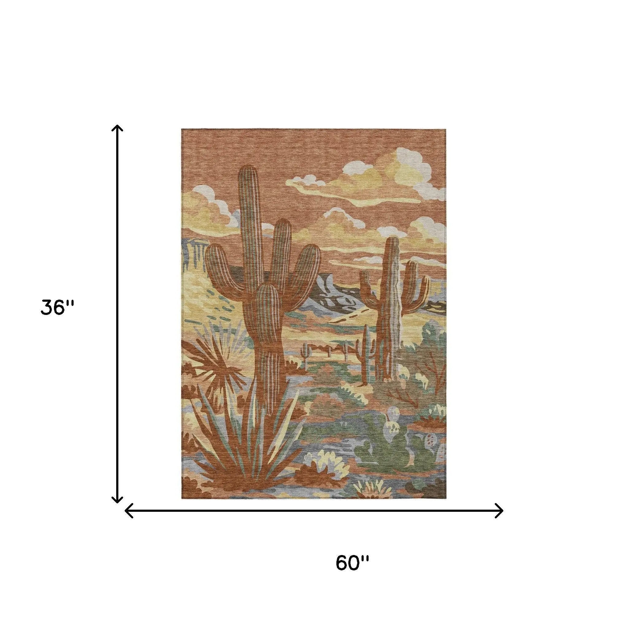 3' X 5' Orange And Copper Trees Washable Indoor Outdoor Area Rug Homeroots Outdoor