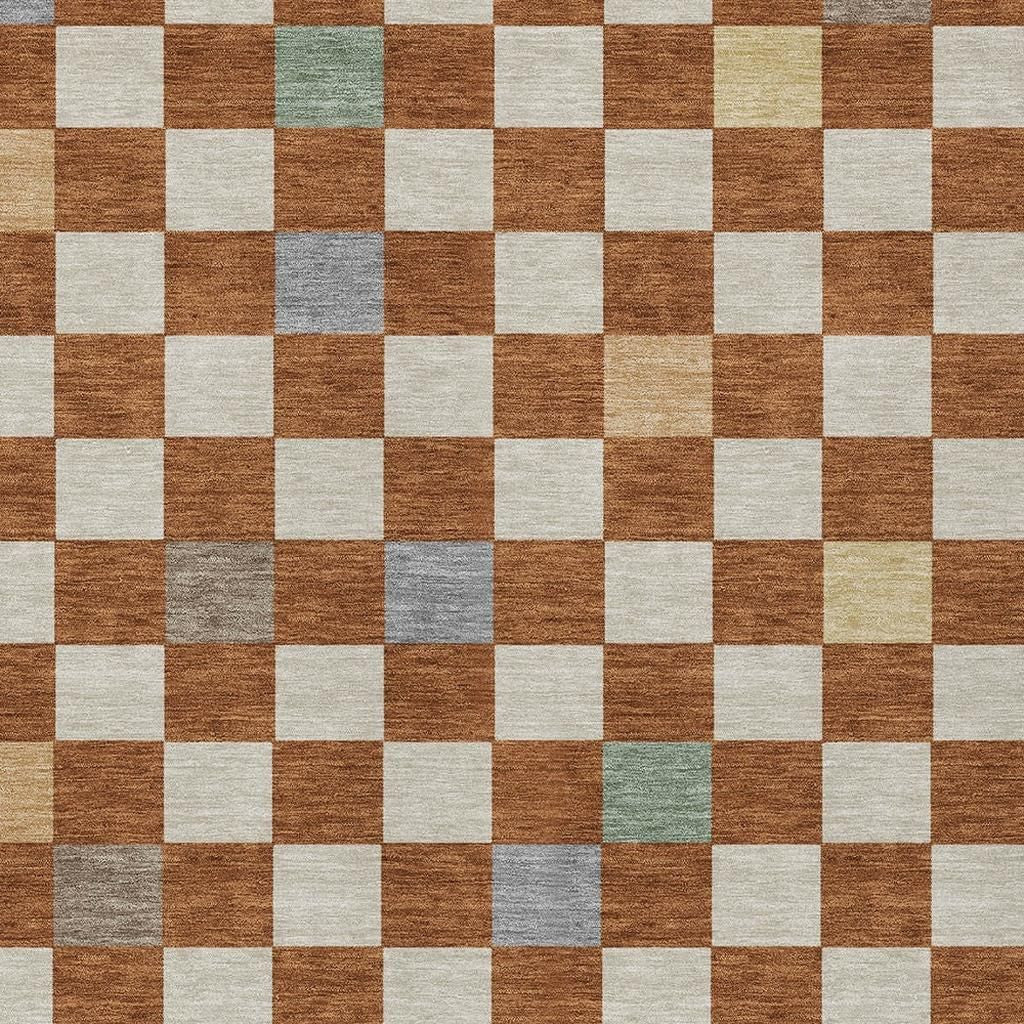 3' X 5' Orange And Gold Geometric Washable Indoor Outdoor Area Rug Homeroots Outdoor