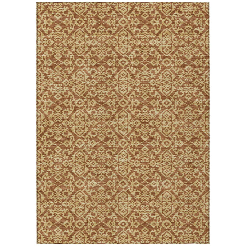 3' X 5' Orange And Graphite Oriental Washable Indoor Outdoor Area Rug Homeroots Outdoor