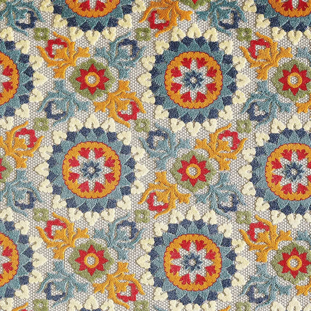 3' X 5' Orange And Ivory Moroccan Stain Resistant Indoor Outdoor Area Rug Homeroots Outdoor