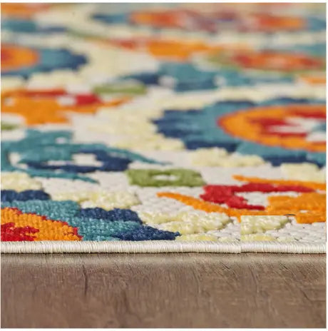 3' X 5' Orange And Ivory Moroccan Stain Resistant Indoor Outdoor Area Rug Homeroots Outdoor