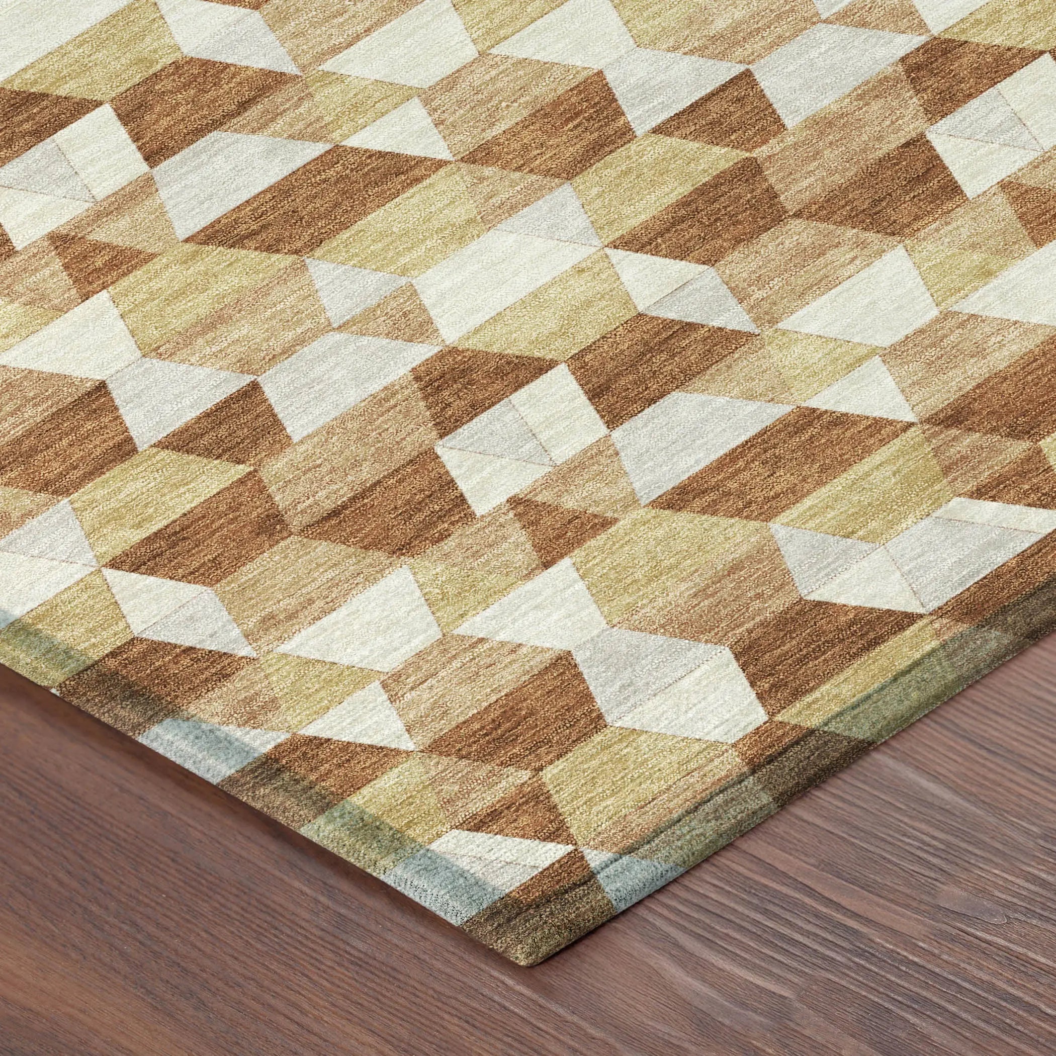 3' X 5' Orange And Silver Geometric Washable Indoor Outdoor Area Rug Homeroots Outdoor