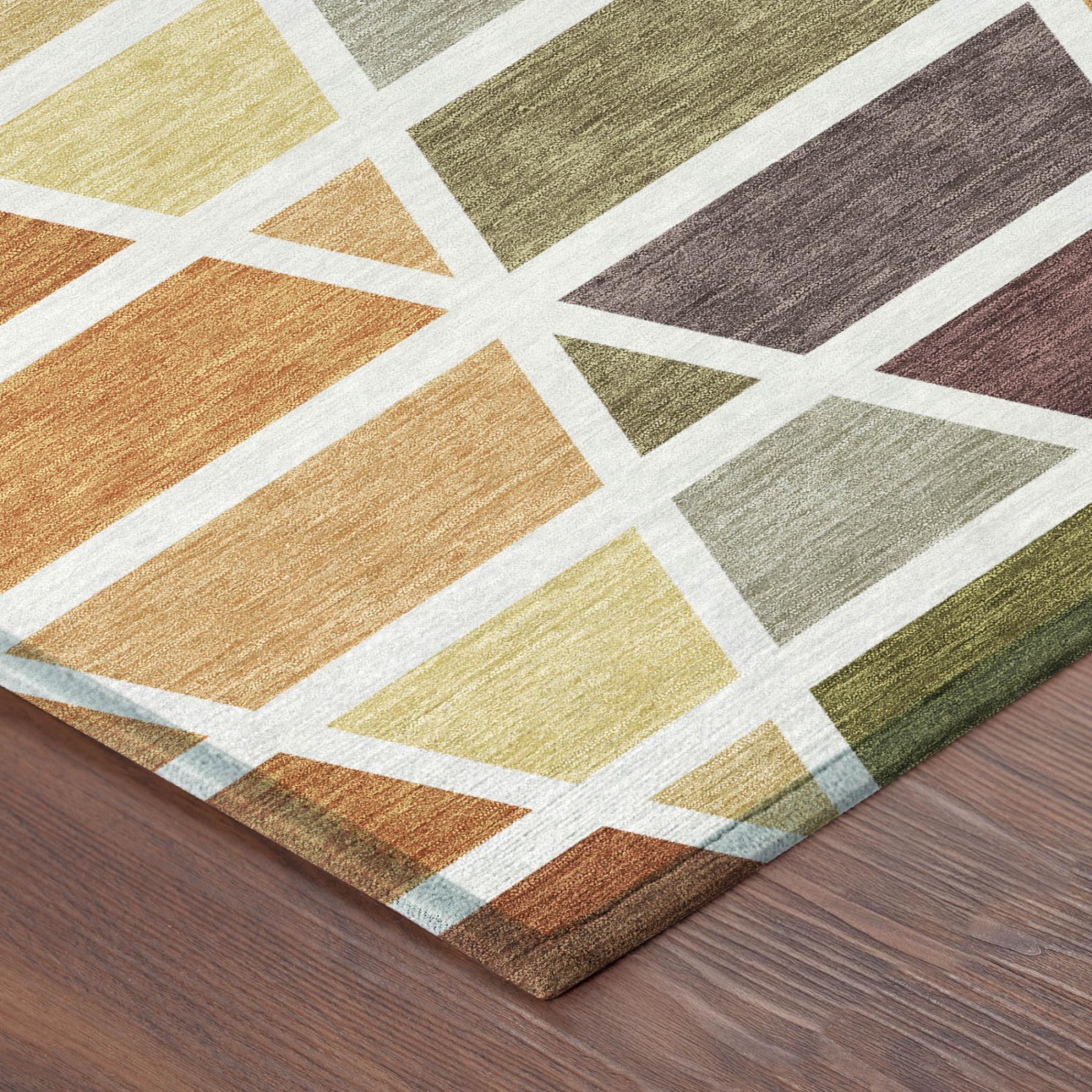 3' X 5' Orange And White Geometric Washable Indoor Outdoor Area Rug Homeroots Outdoor