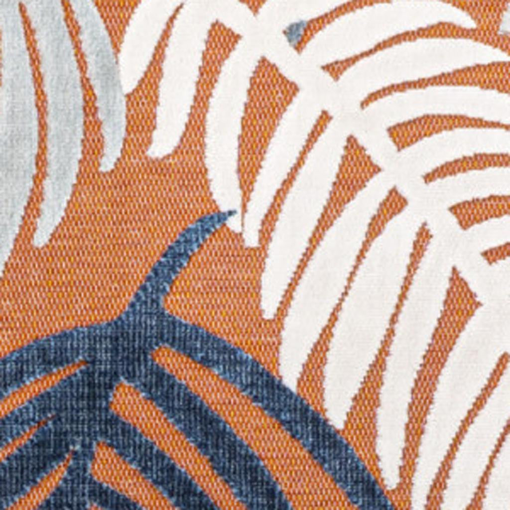 3' X 5' Orange Navy Blue And Ivory Floral Indoor Outdoor Area Rug - GreatEagleInc