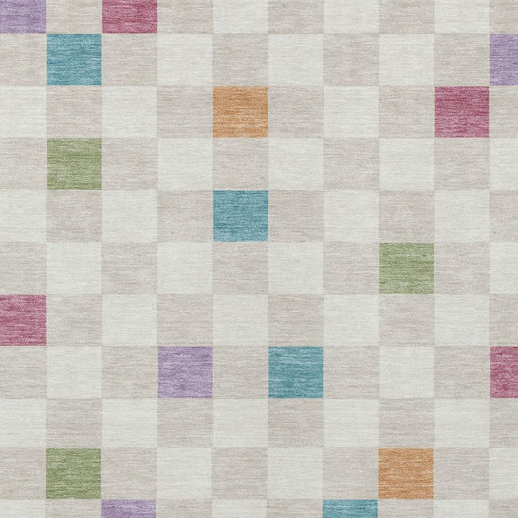 3' X 5' Pearl And Ivory Geometric Washable Indoor Outdoor Area Rug Homeroots Outdoor