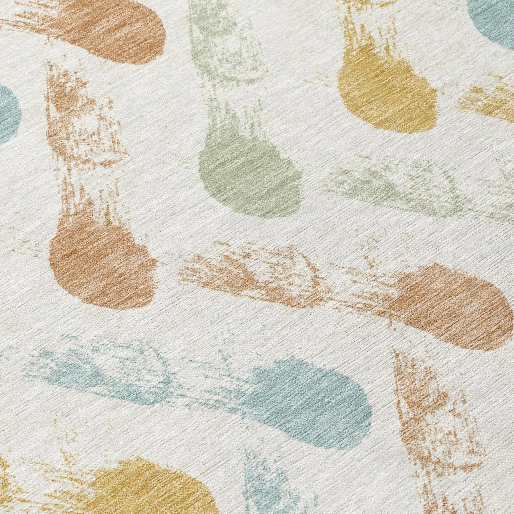 3' X 5' Pearl And Ivory Geometric Washable Indoor Outdoor Area Rug Homeroots Outdoor