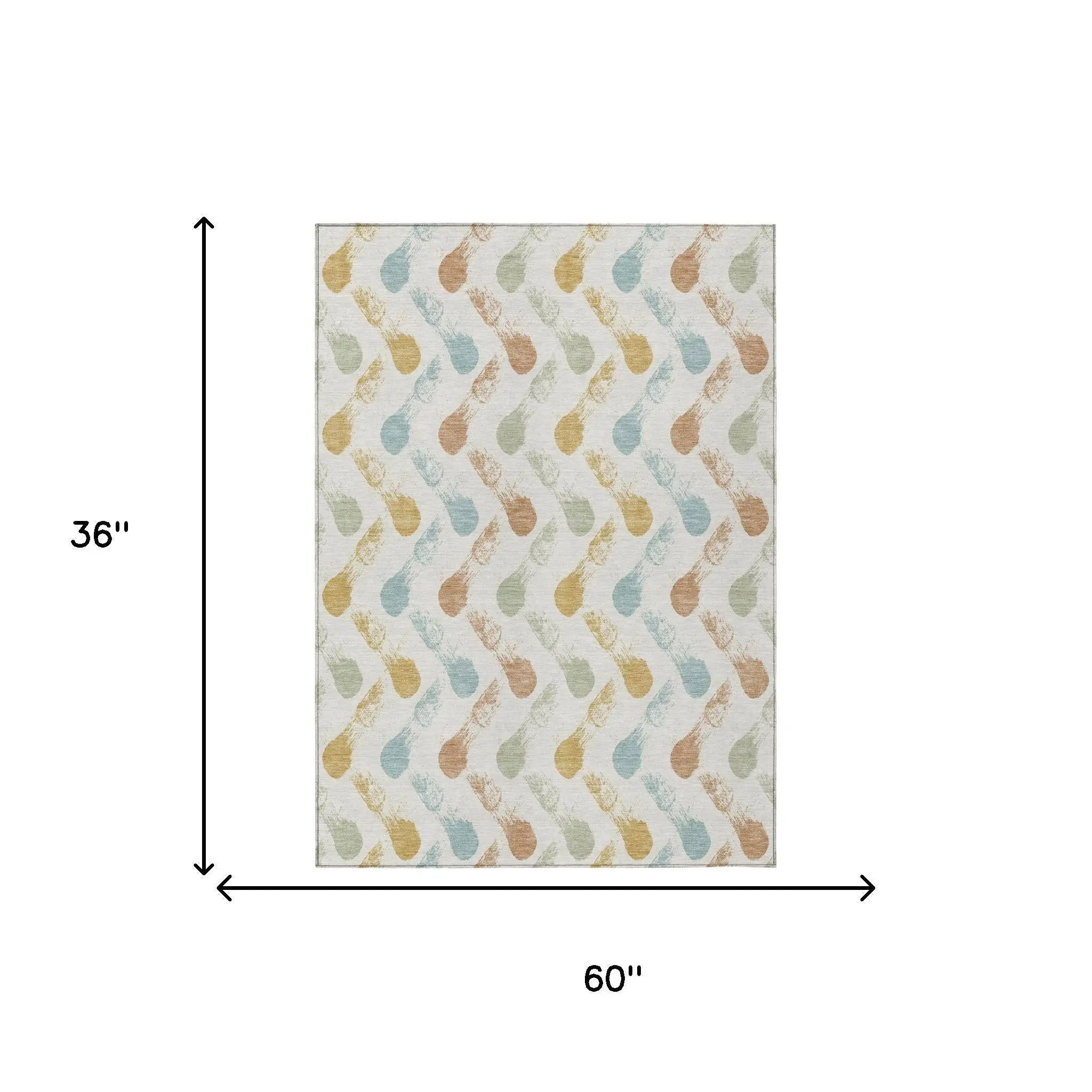 3' X 5' Pearl And Ivory Geometric Washable Indoor Outdoor Area Rug Homeroots Outdoor