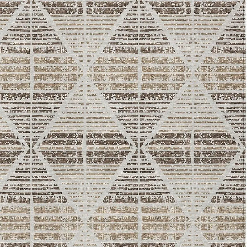 3' X 5' Pearl And Navy Blue Geometric Washable Indoor Outdoor Area Rug Homeroots Outdoor