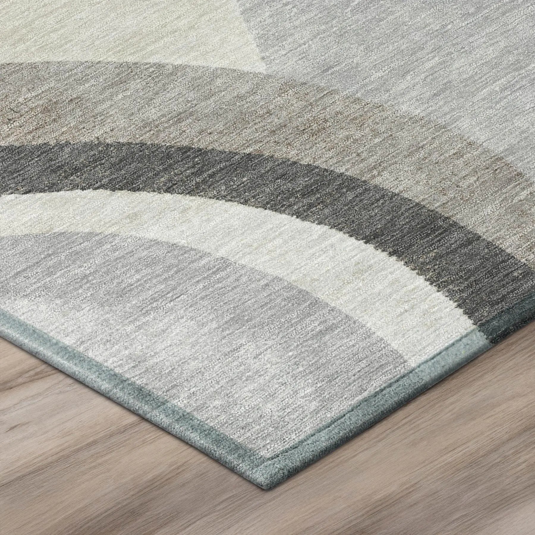 3' X 5' Pewter And Gray Abstract Washable Indoor Outdoor Area Rug Homeroots Outdoor