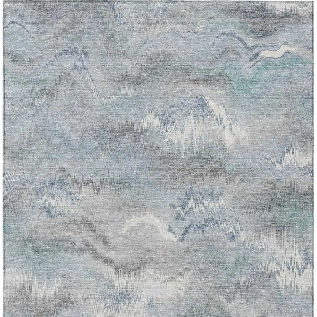 3' X 5' Pewter And Gray Abstract Washable Indoor Outdoor Area Rug Homeroots Outdoor