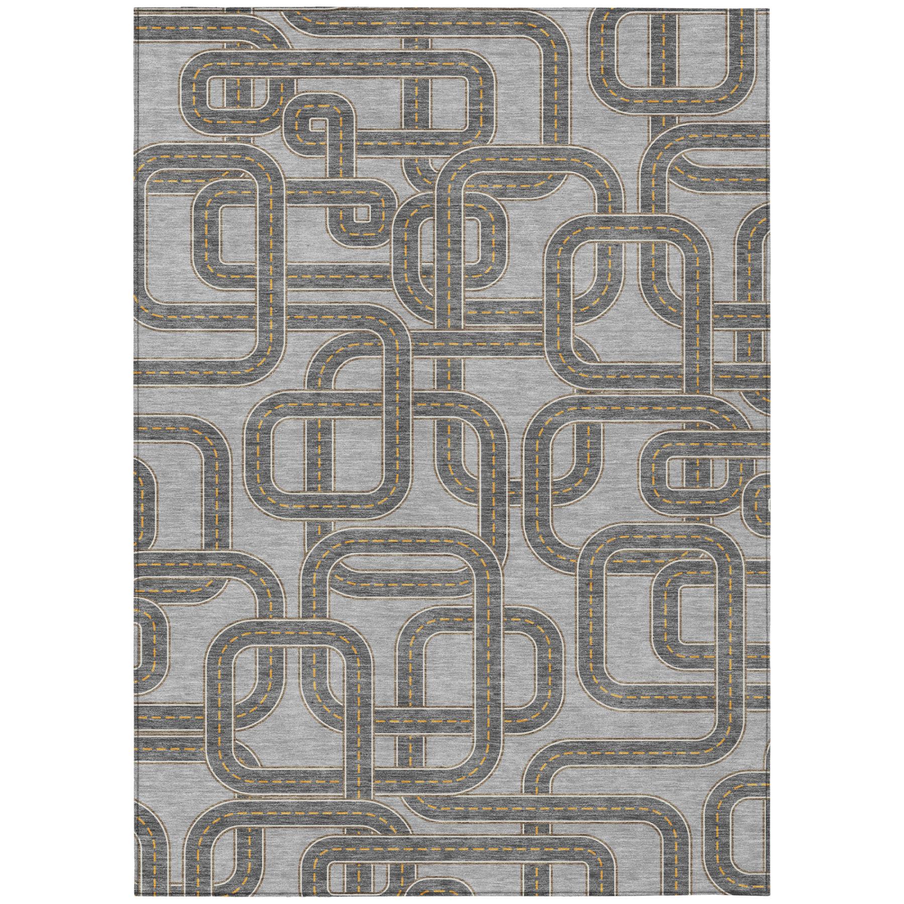 3' X 5' Pewter And Gray Geometric Washable Indoor Outdoor Area Rug Homeroots Outdoor