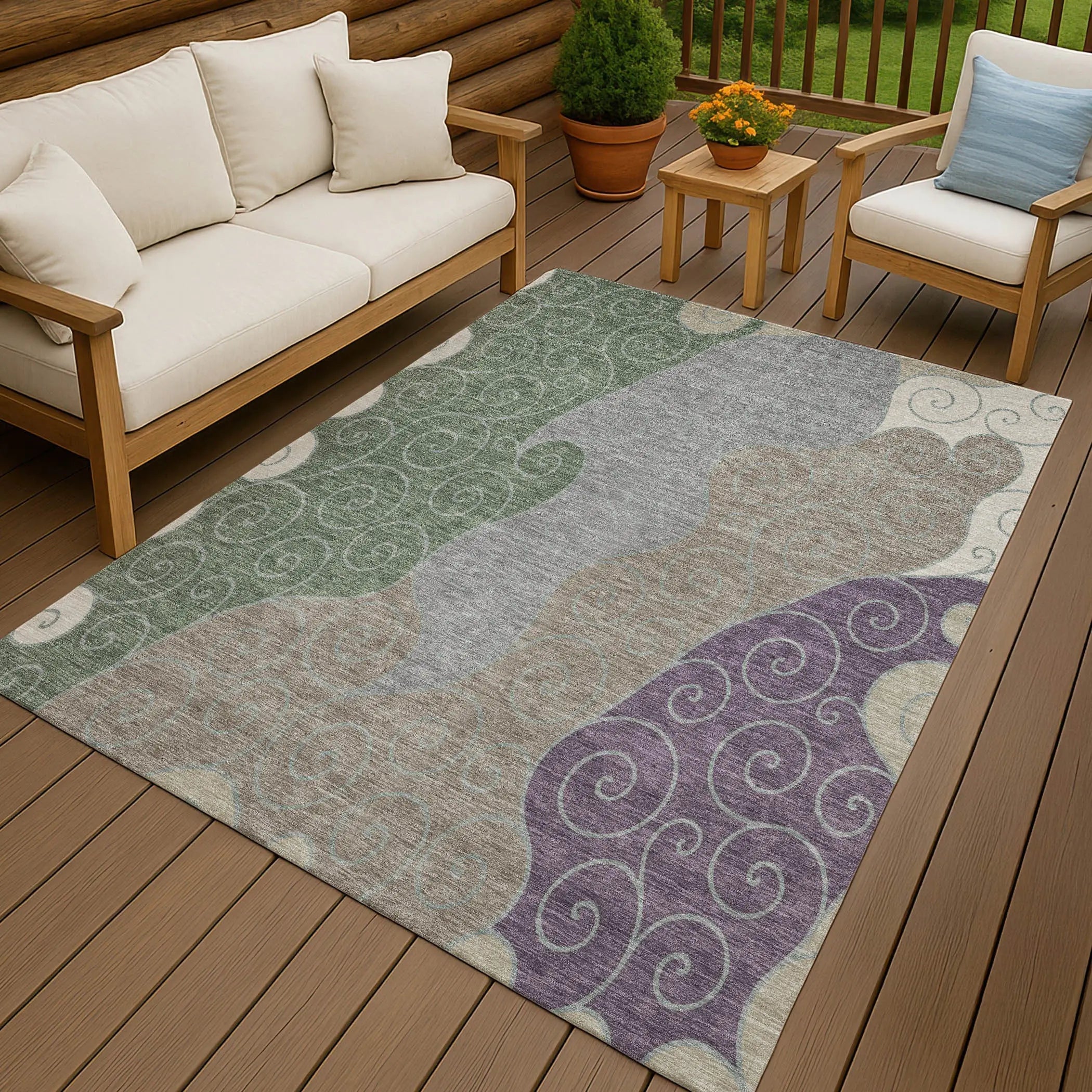 3' X 5' Pewter And Taupe Abstract Washable Indoor Outdoor Area Rug Homeroots Outdoor