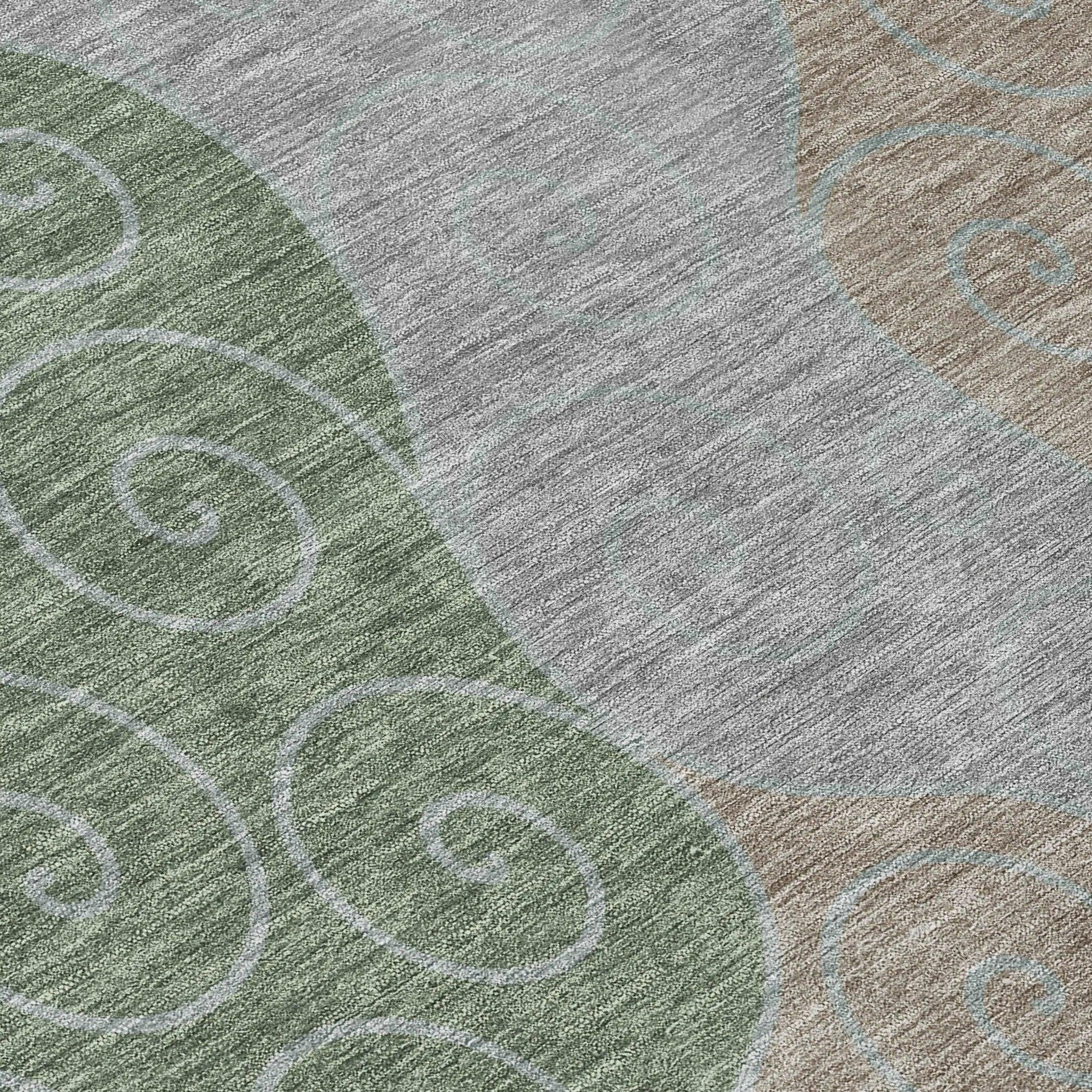 3' X 5' Pewter And Taupe Abstract Washable Indoor Outdoor Area Rug Homeroots Outdoor
