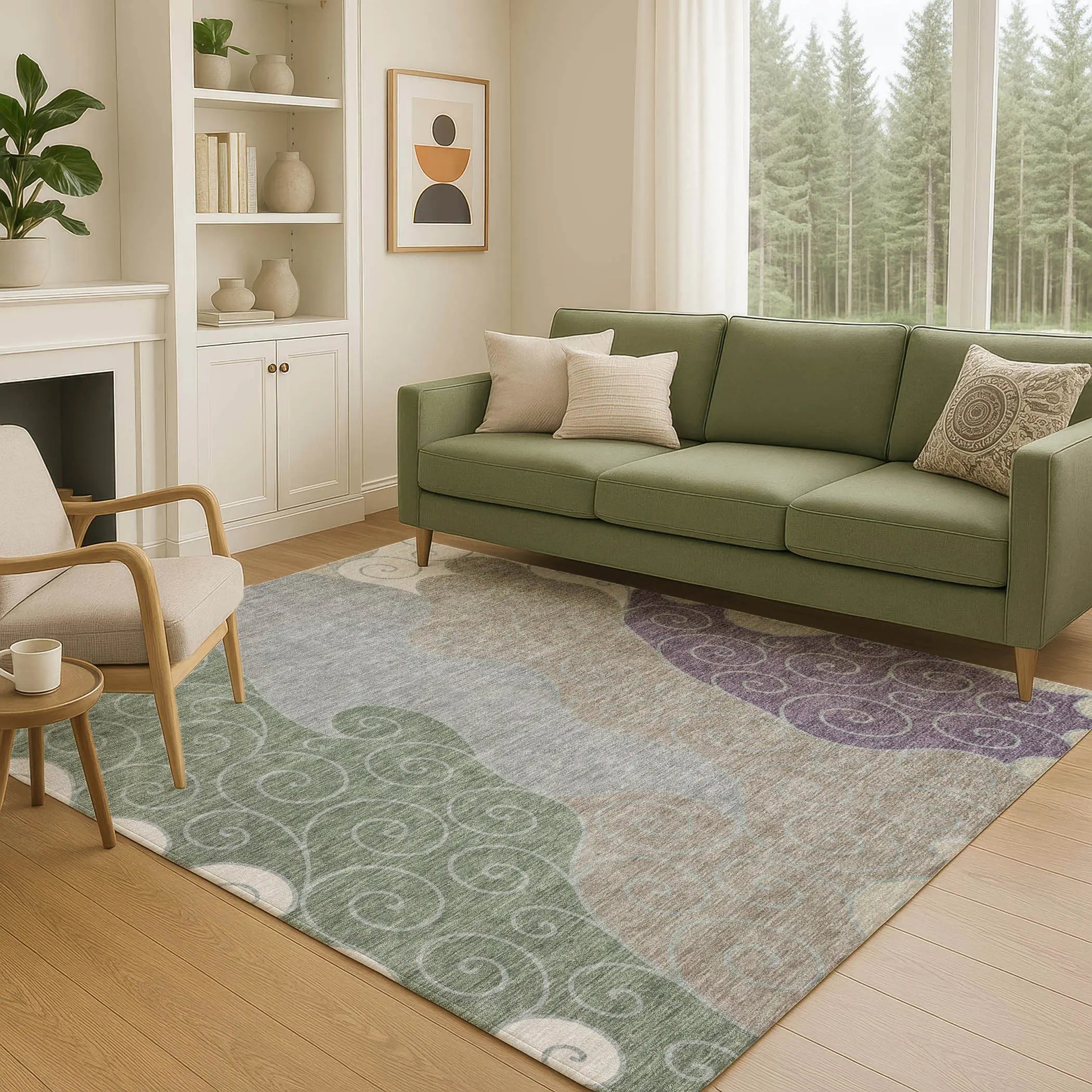 3' X 5' Pewter And Taupe Abstract Washable Indoor Outdoor Area Rug Homeroots Outdoor