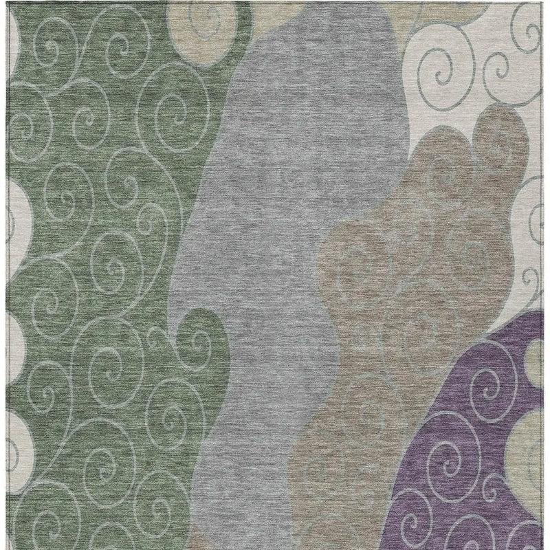 3' X 5' Pewter And Taupe Abstract Washable Indoor Outdoor Area Rug Homeroots Outdoor