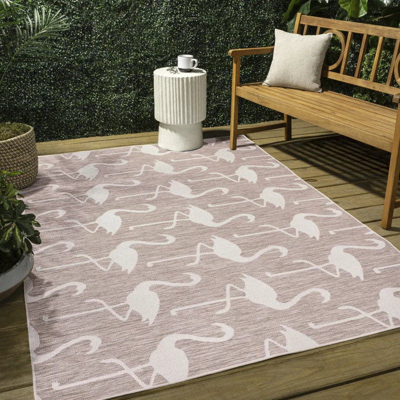 3' X 5' Pink And Cream Animal Print Indoor Outdoor Area Rug Homeroots Outdoor