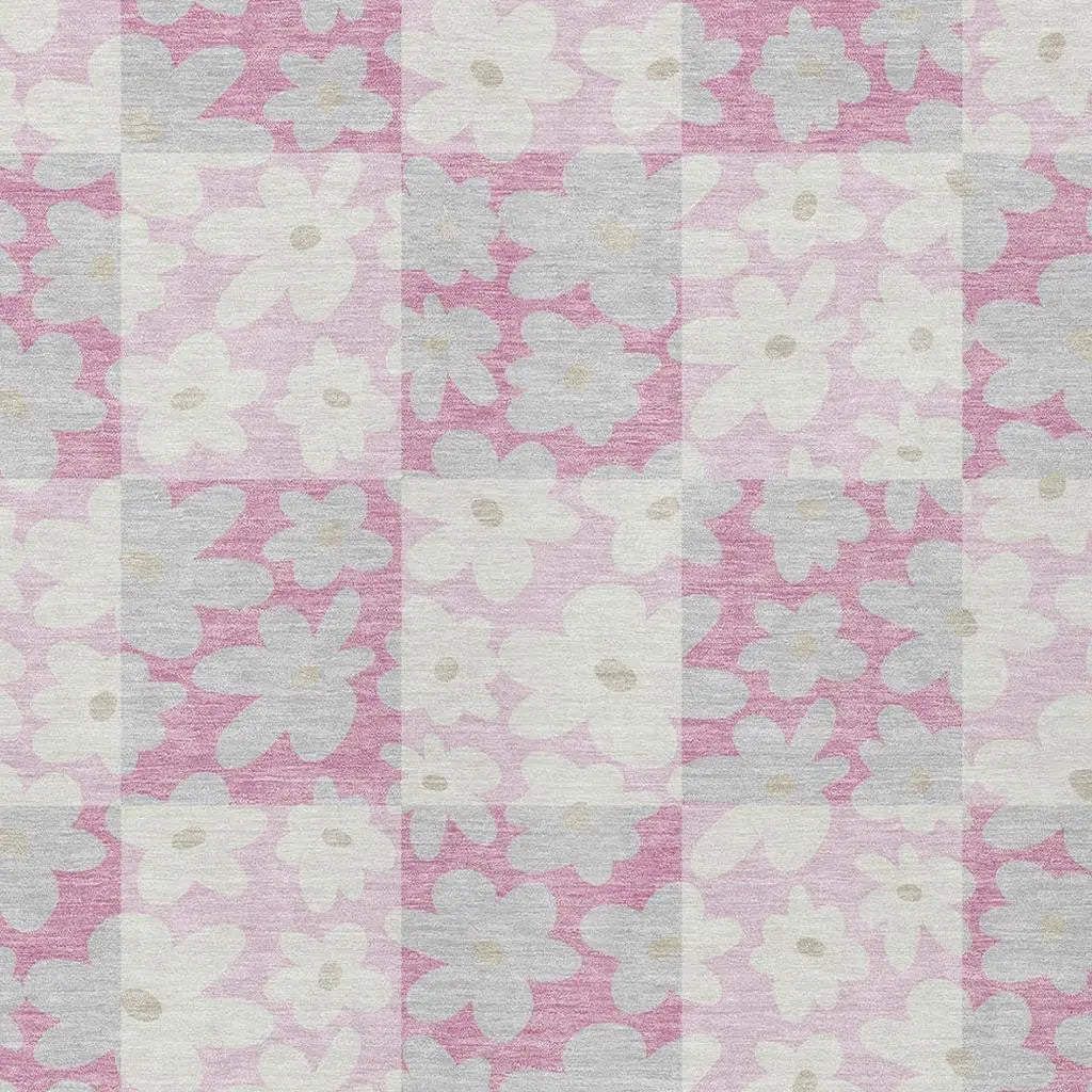 3' X 5' Pink And Gray Floral Washable Indoor Outdoor Area Rug Homeroots Outdoor