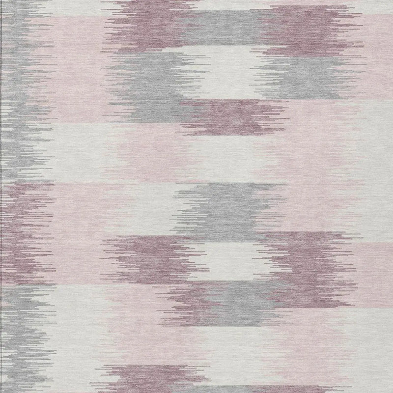 3' X 5' Pink And Linen Geometric Washable Indoor Outdoor Area Rug Homeroots Outdoor