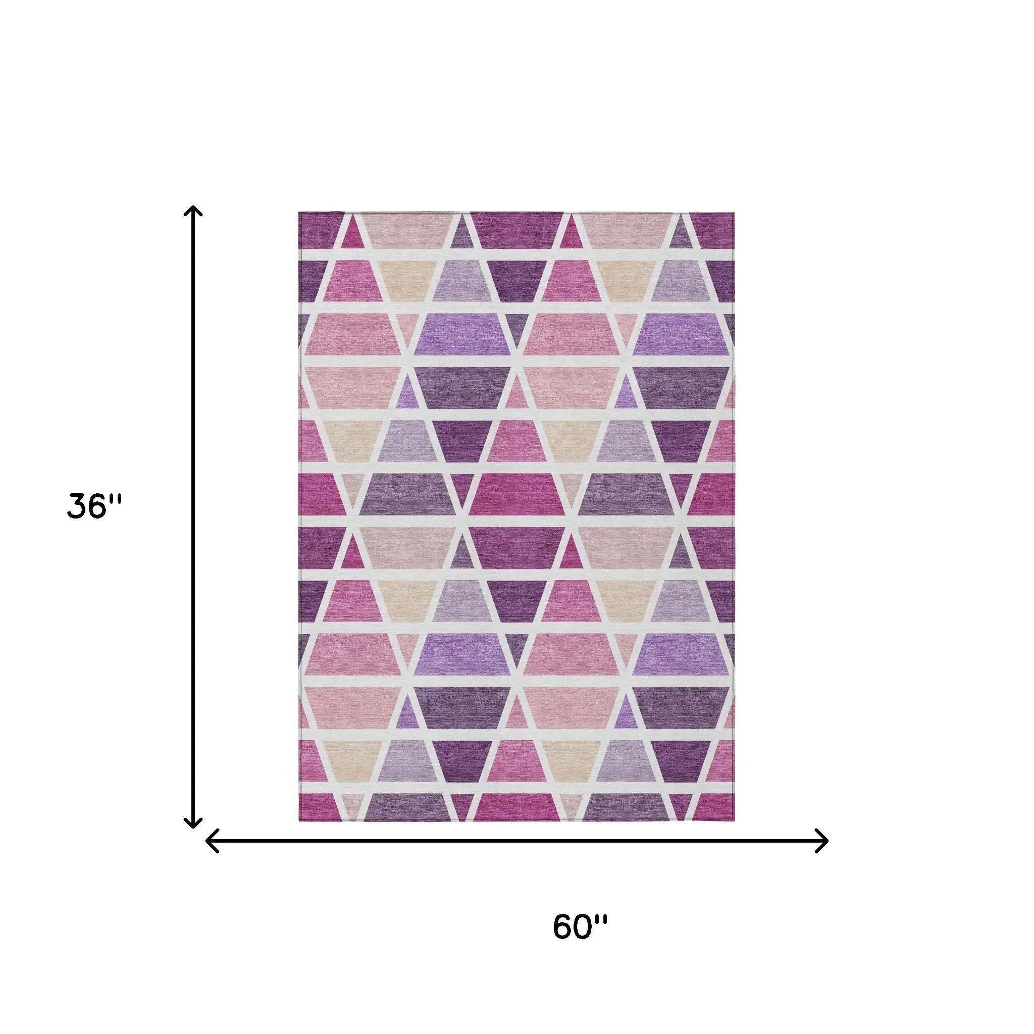 3' X 5' Pink And White Geometric Washable Indoor Outdoor Area Rug Homeroots Outdoor