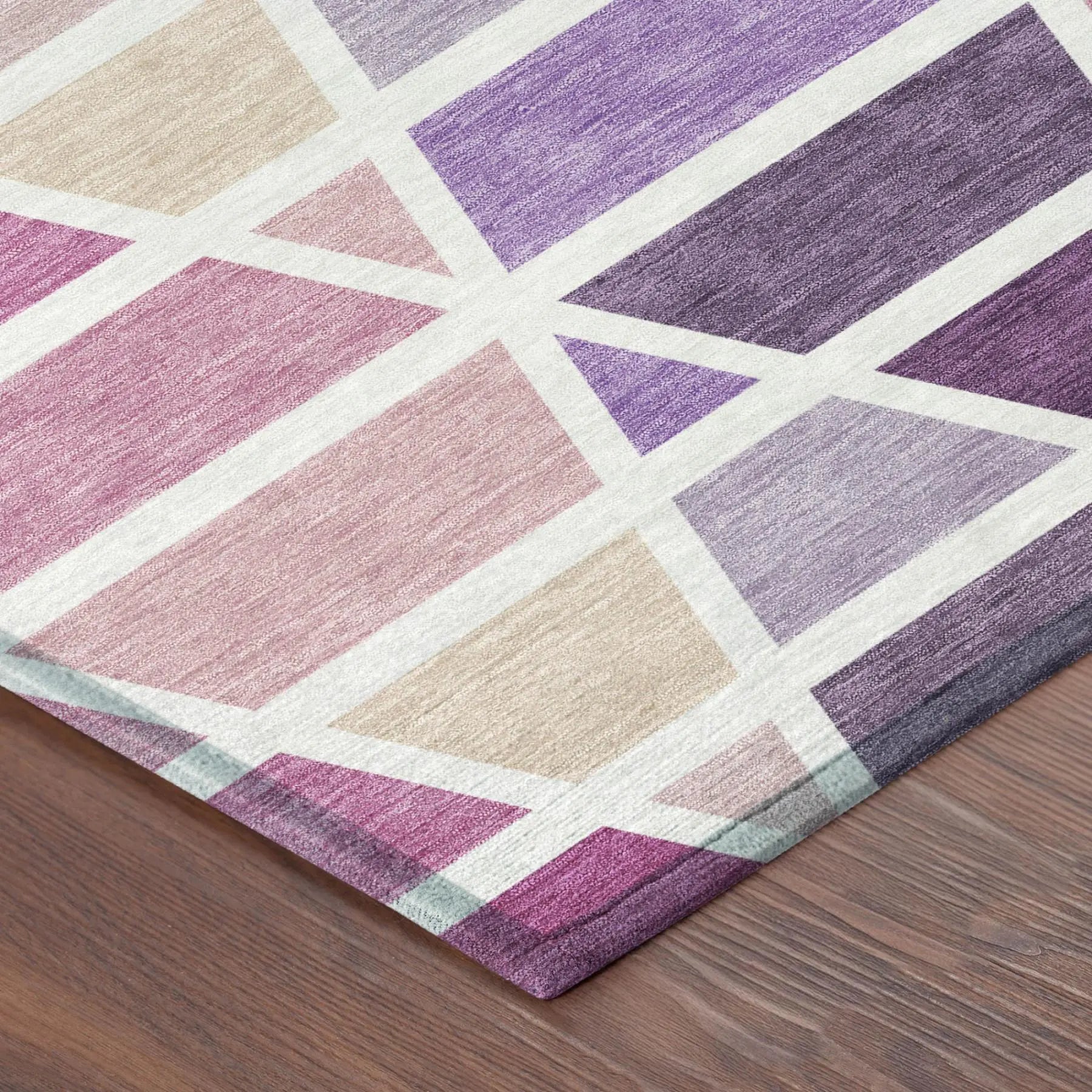 3' X 5' Pink And White Geometric Washable Indoor Outdoor Area Rug Homeroots Outdoor