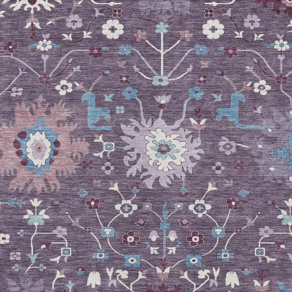 3' X 5' Plum And Lavender Faux Bois Washable Indoor Outdoor Area Rug Homeroots Outdoor