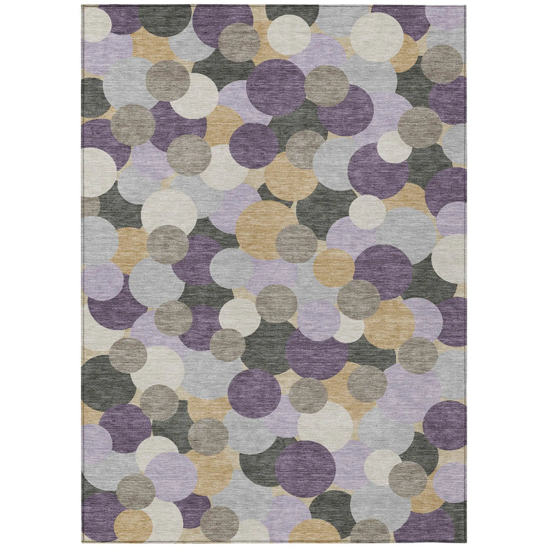 3' X 5' Plum And Lavender Geometric Washable Indoor Outdoor Area Rug Homeroots Outdoor