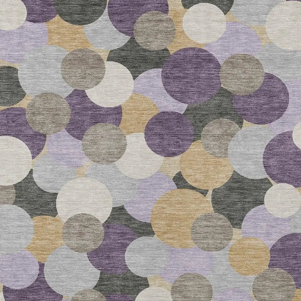 3' X 5' Plum And Lavender Geometric Washable Indoor Outdoor Area Rug Homeroots Outdoor