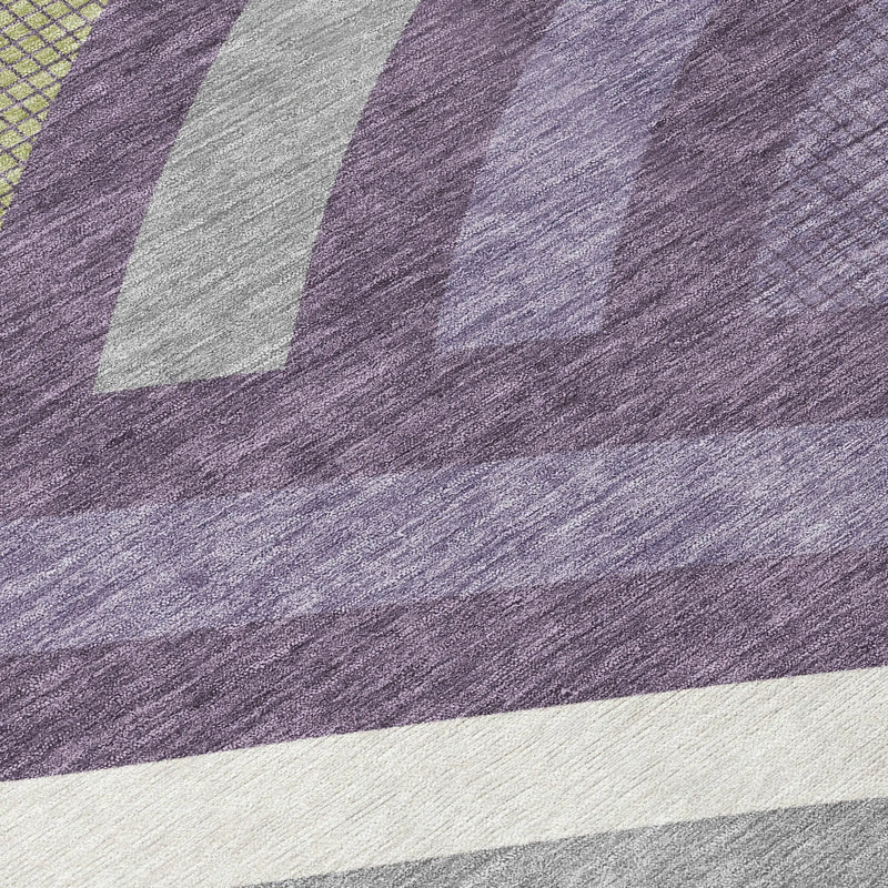 3' X 5' Plum And Purple Abstract Washable Indoor Outdoor Area Rug Homeroots Outdoor