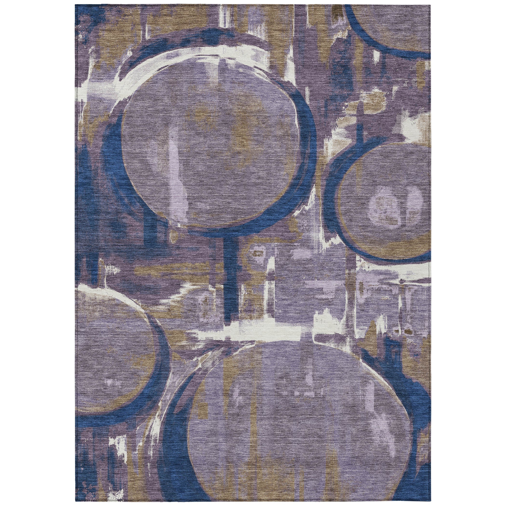 3' X 5' Plum And Purple Abstract Washable Indoor Outdoor Area Rug Homeroots Outdoor