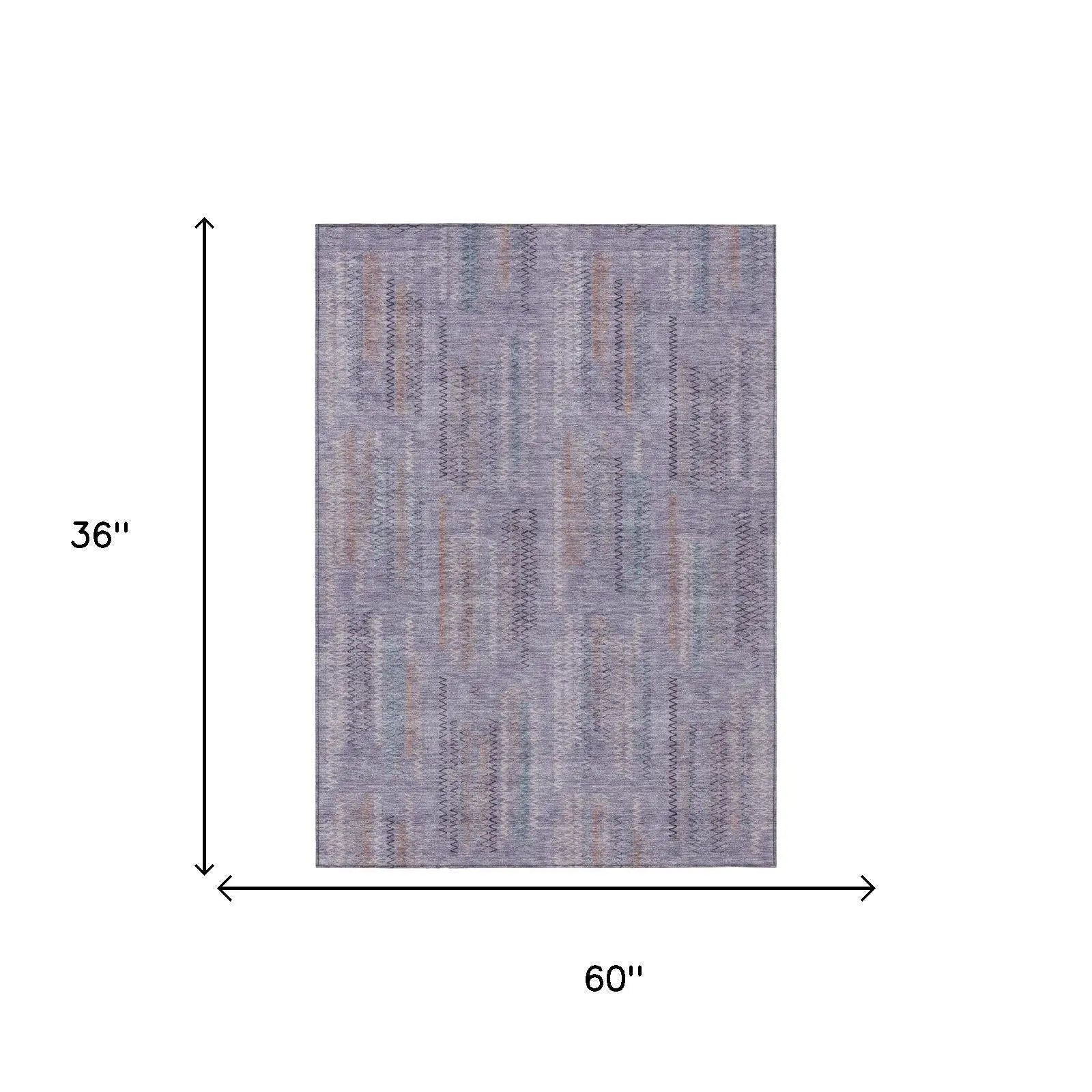 3' X 5' Plum And Purple Abstract Washable Indoor Outdoor Area Rug Homeroots Outdoor