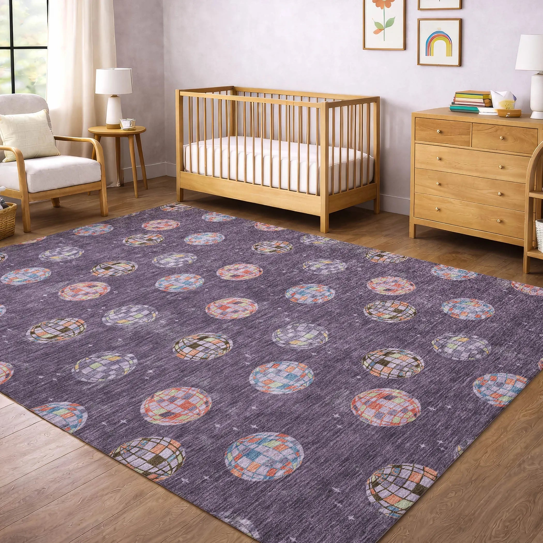 3' X 5' Plum And Purple Geometric Washable Indoor Outdoor Area Rug Homeroots Outdoor