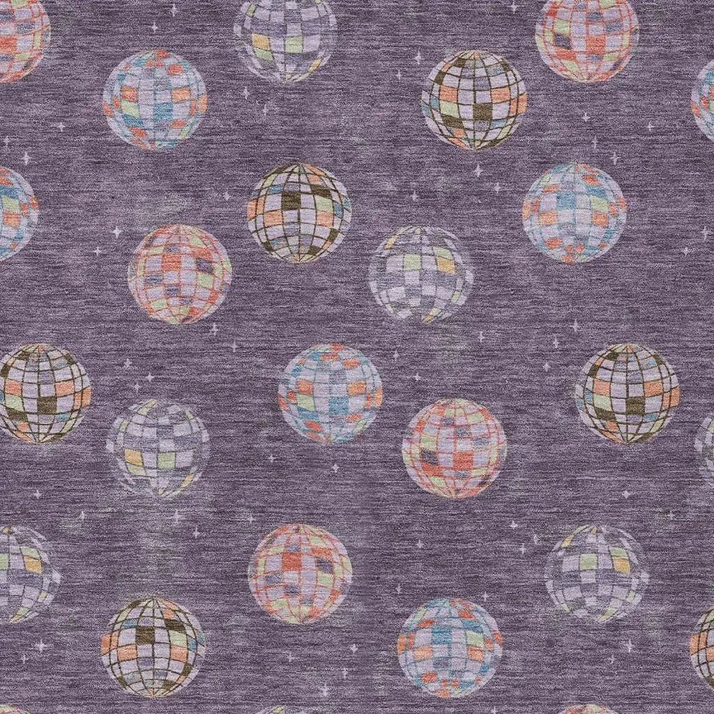 3' X 5' Plum And Purple Geometric Washable Indoor Outdoor Area Rug Homeroots Outdoor