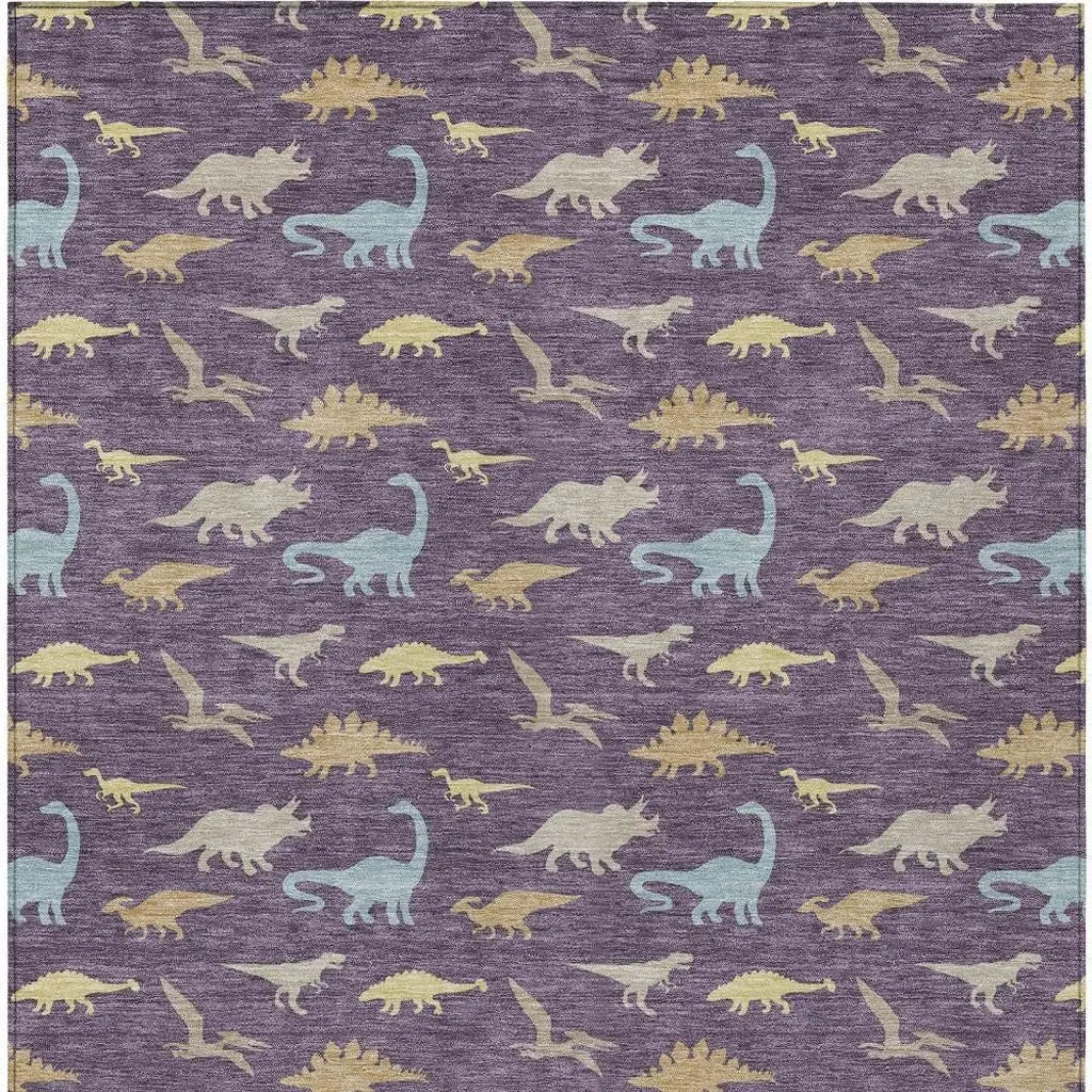 3' X 5' Plum And Purple Geometric Washable Indoor Outdoor Area Rug Homeroots Outdoor