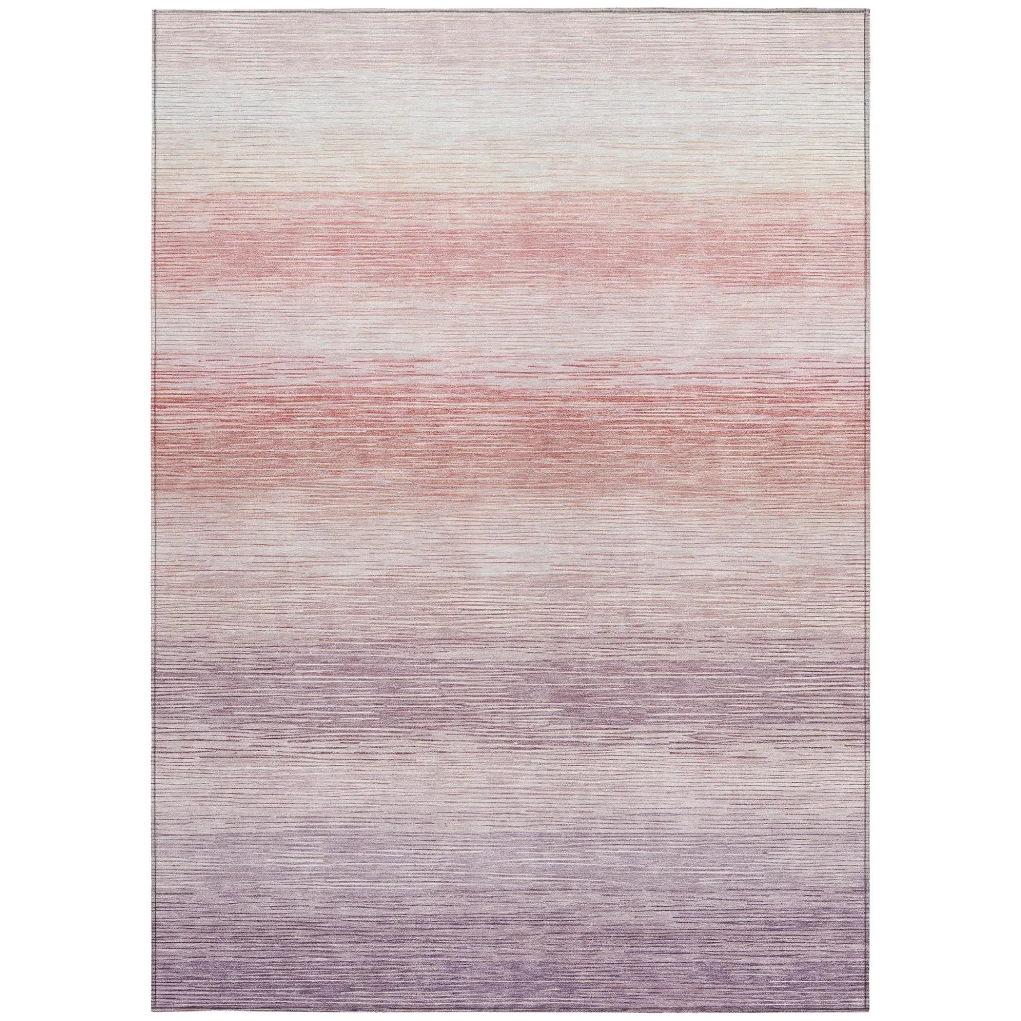 3' X 5' Plum And Purple Striped Washable Indoor Outdoor Area Rug Homeroots Outdoor