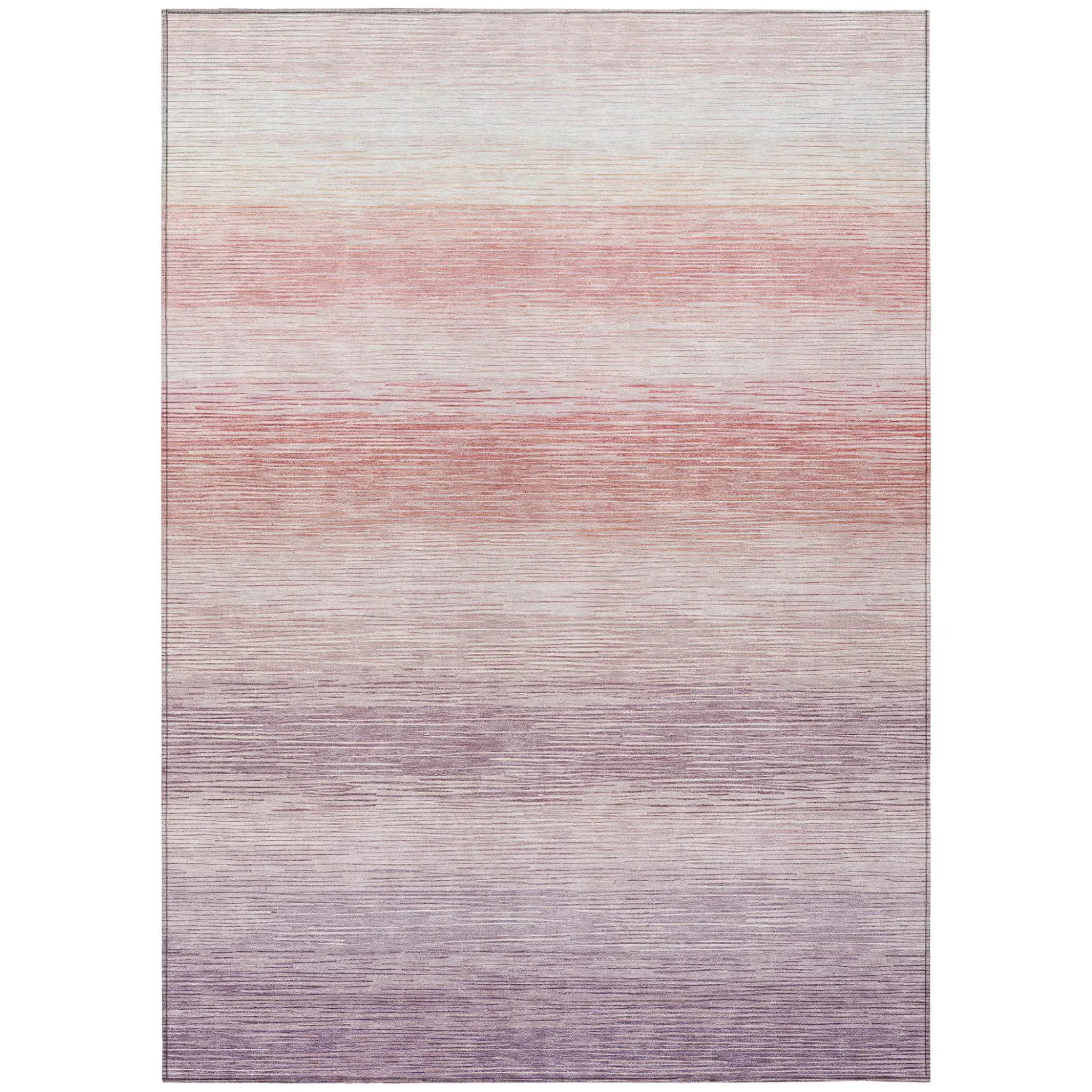 3' X 5' Plum And Purple Striped Washable Indoor Outdoor Area Rug Homeroots Outdoor