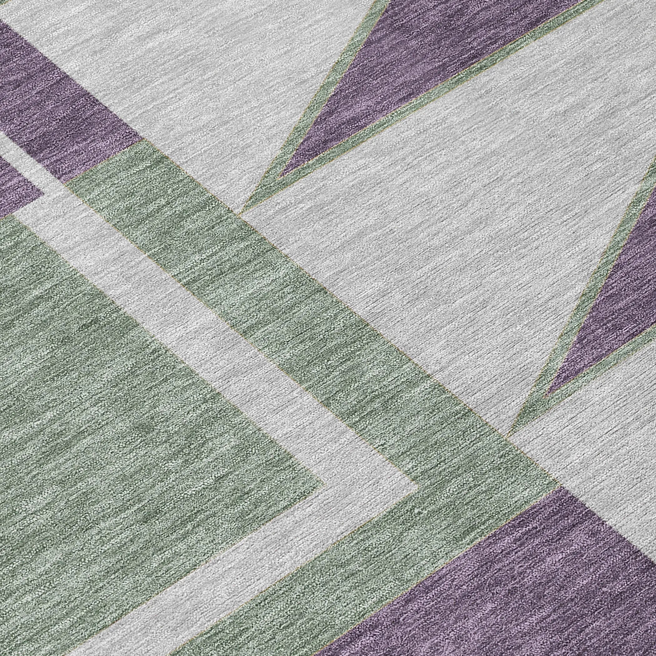 3' X 5' Plum And Silver Geometric Washable Indoor Outdoor Area Rug Homeroots Outdoor