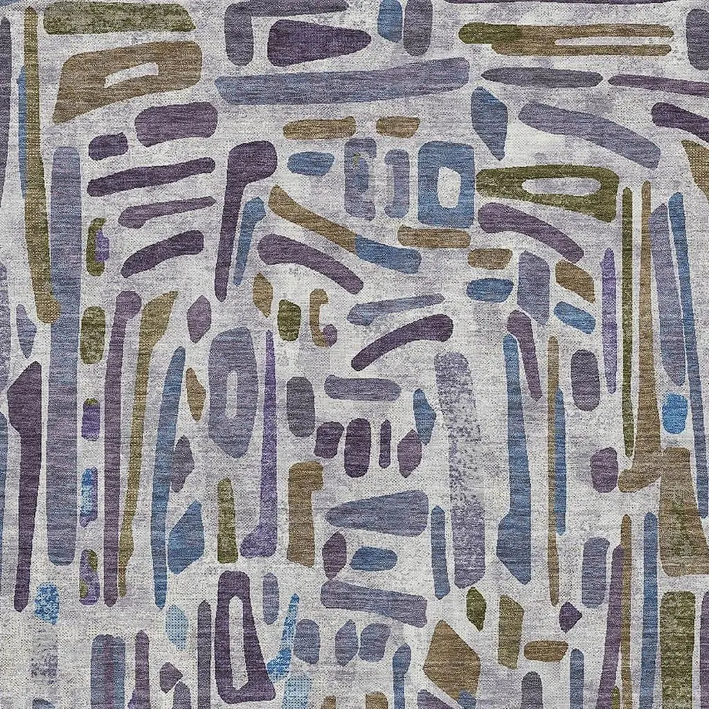 3' X 5' Purple And Brown Abstract Washable Indoor Outdoor Area Rug Homeroots Outdoor